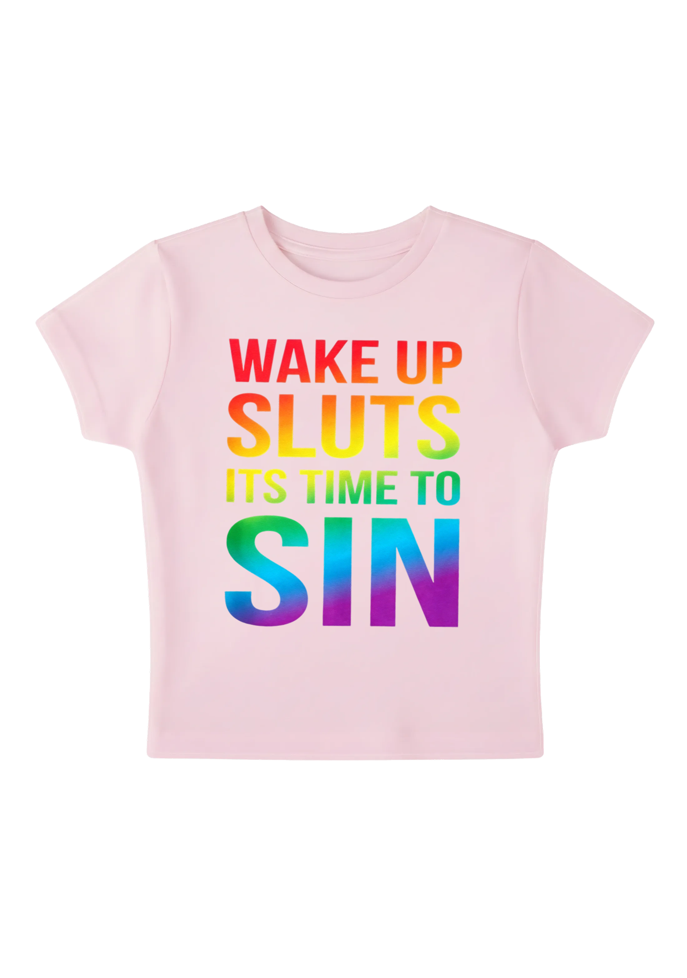 Wake Up Sluts Its Time To Sin Y2K Baby Tee