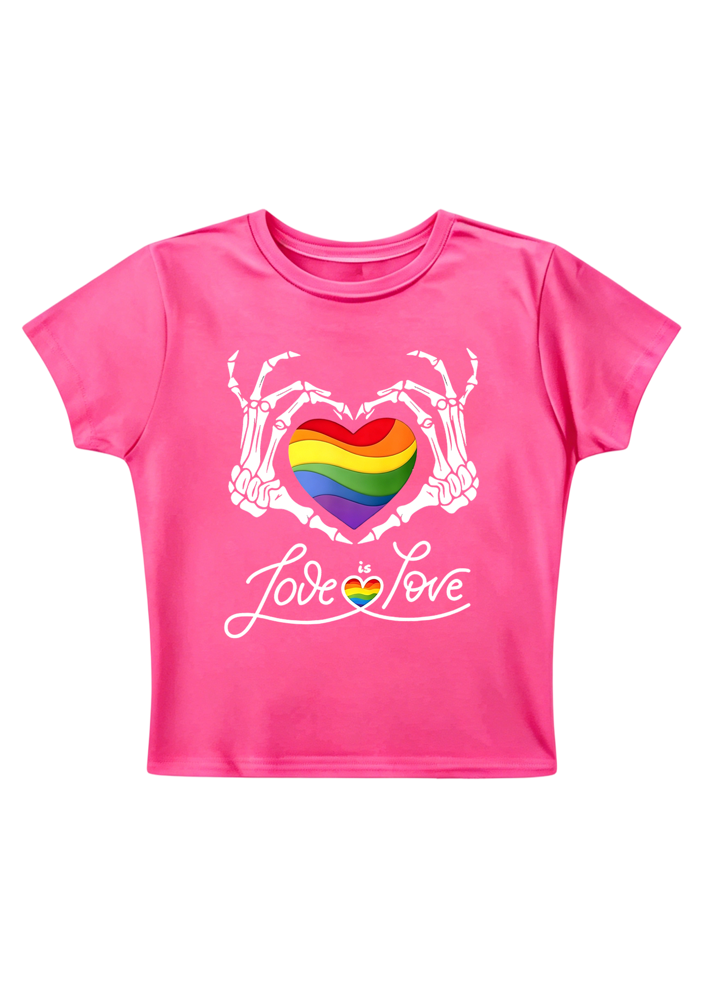 Pride Skeleton Love Y2K Baby Tee