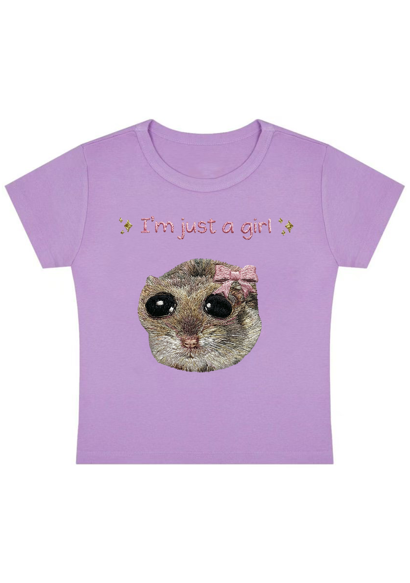 I‘m Just A Girl Embroidery Y2K Baby Tee