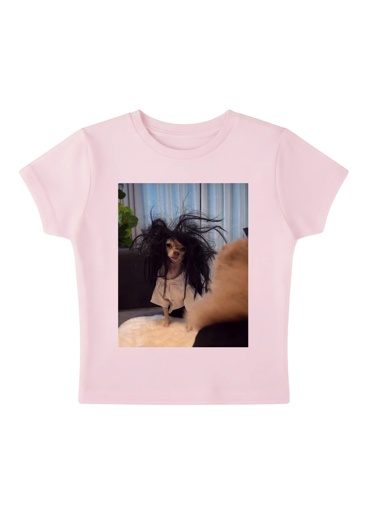Retro Crazy Hair Chihuahua Meme Y2K Baby Tee