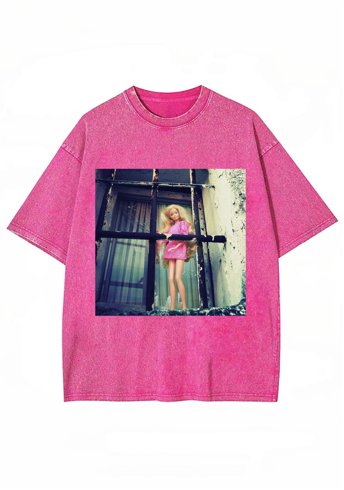 Grunge Prison Barbie Behind Bars Vintage Y2K Washed Tee