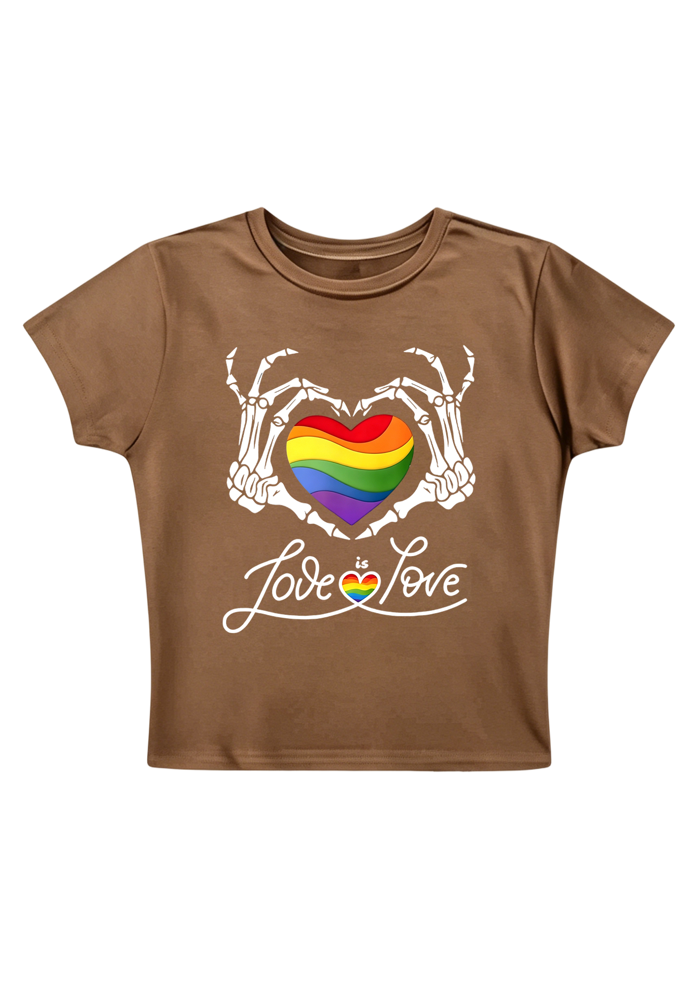 Pride Skeleton Love Y2K Baby Tee