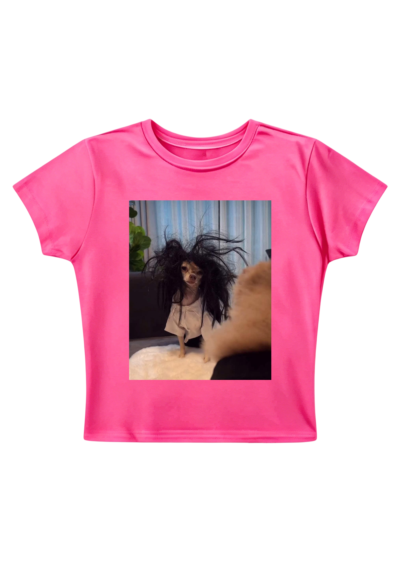 Retro Crazy Hair Chihuahua Meme Y2K Baby Tee