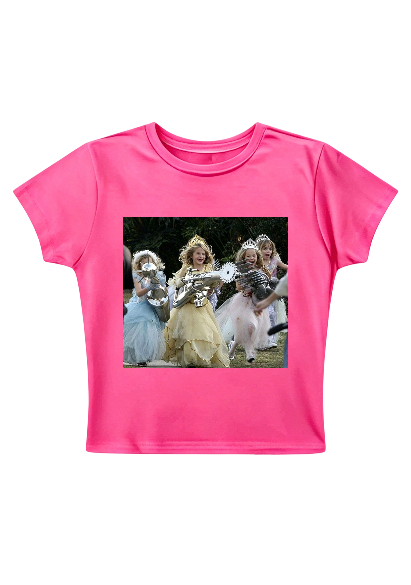 Princess Girls With Giant Weapons Meme Y2K Baby Tee
