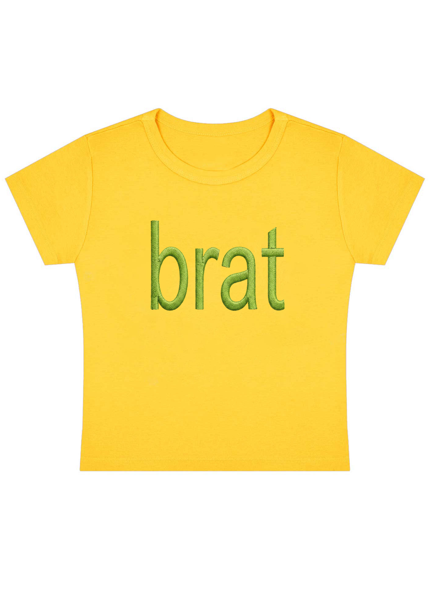 Embroidery Green Brat Y2K Baby Tee