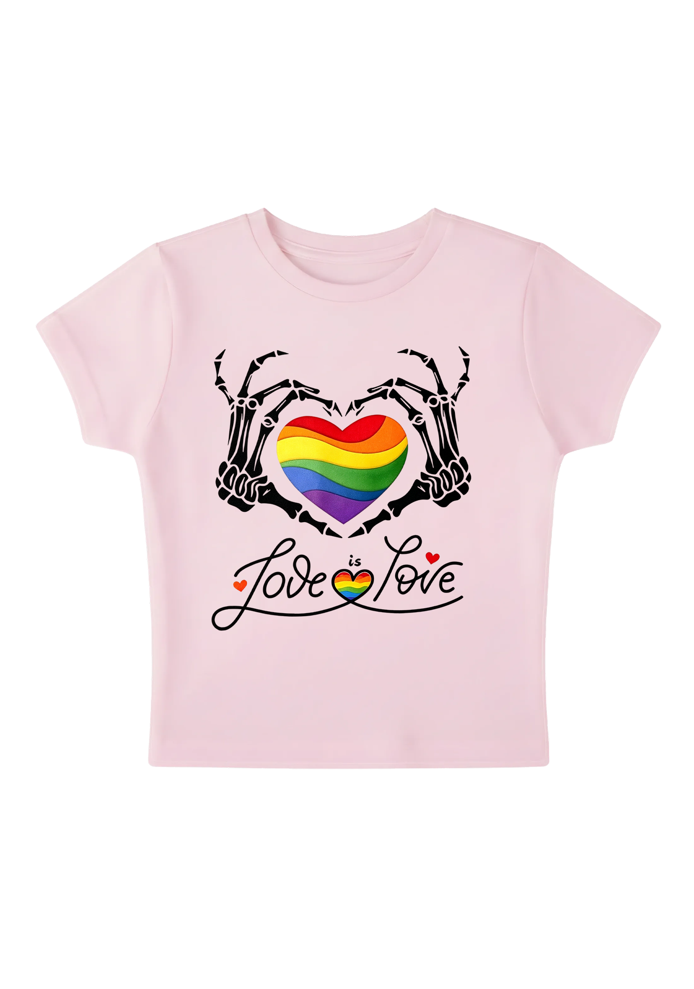 Pride Skeleton Love Y2K Baby Tee