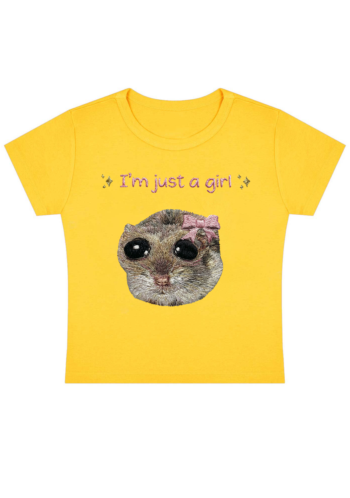 I‘m Just A Girl Embroidery Y2K Baby Tee