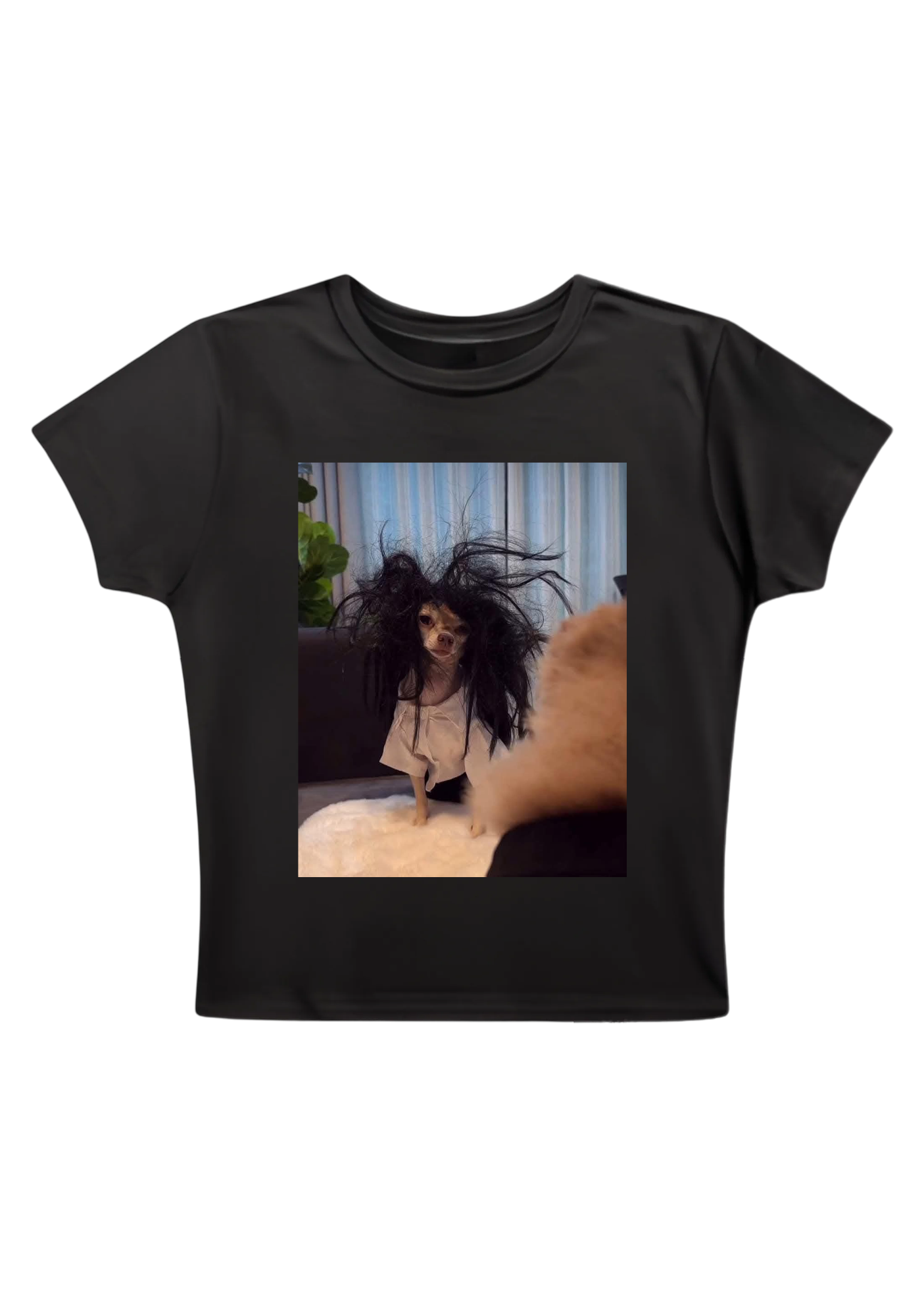Retro Crazy Hair Chihuahua Meme Y2K Baby Tee