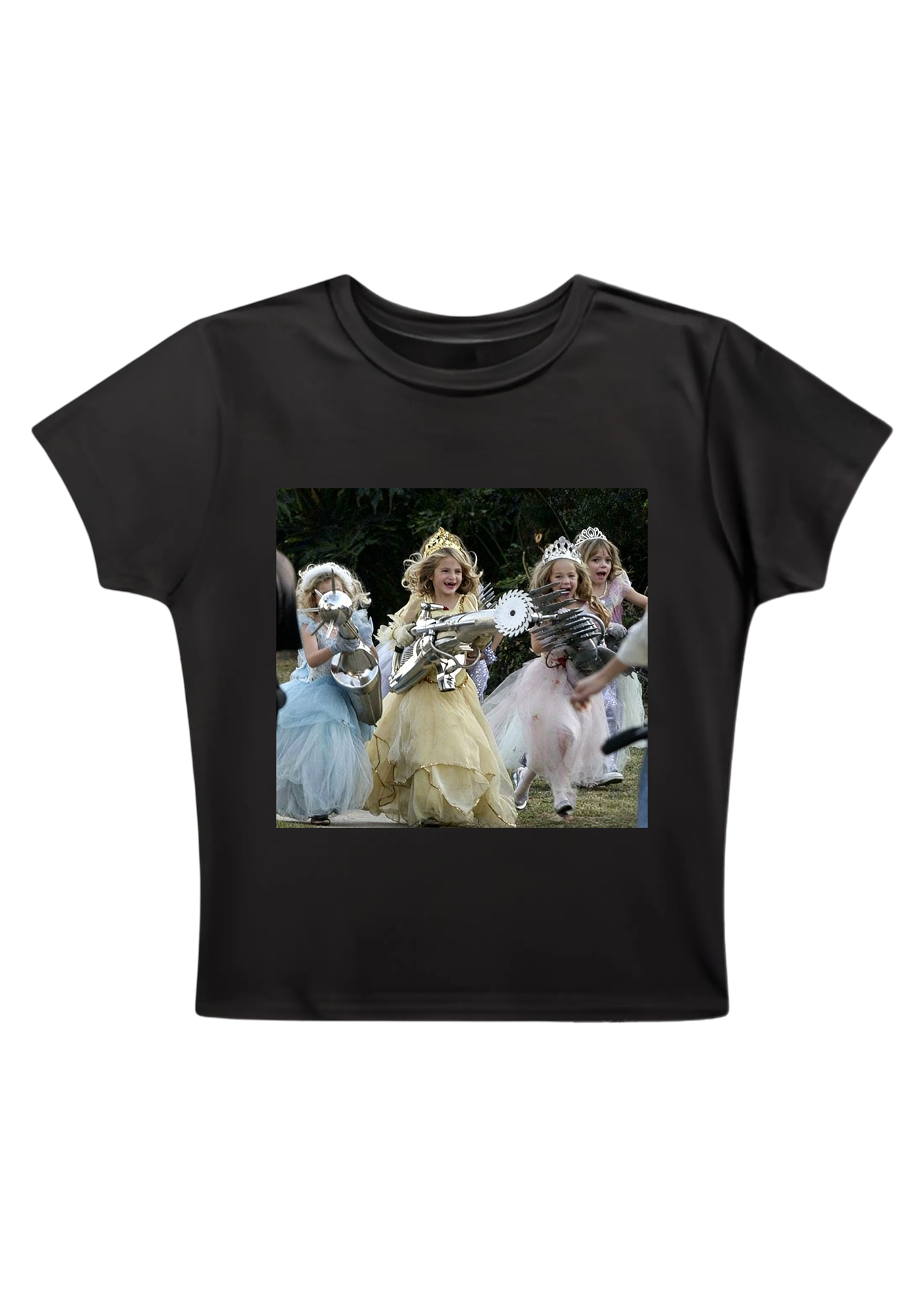 Princess Girls With Giant Weapons Meme Y2K Baby Tee