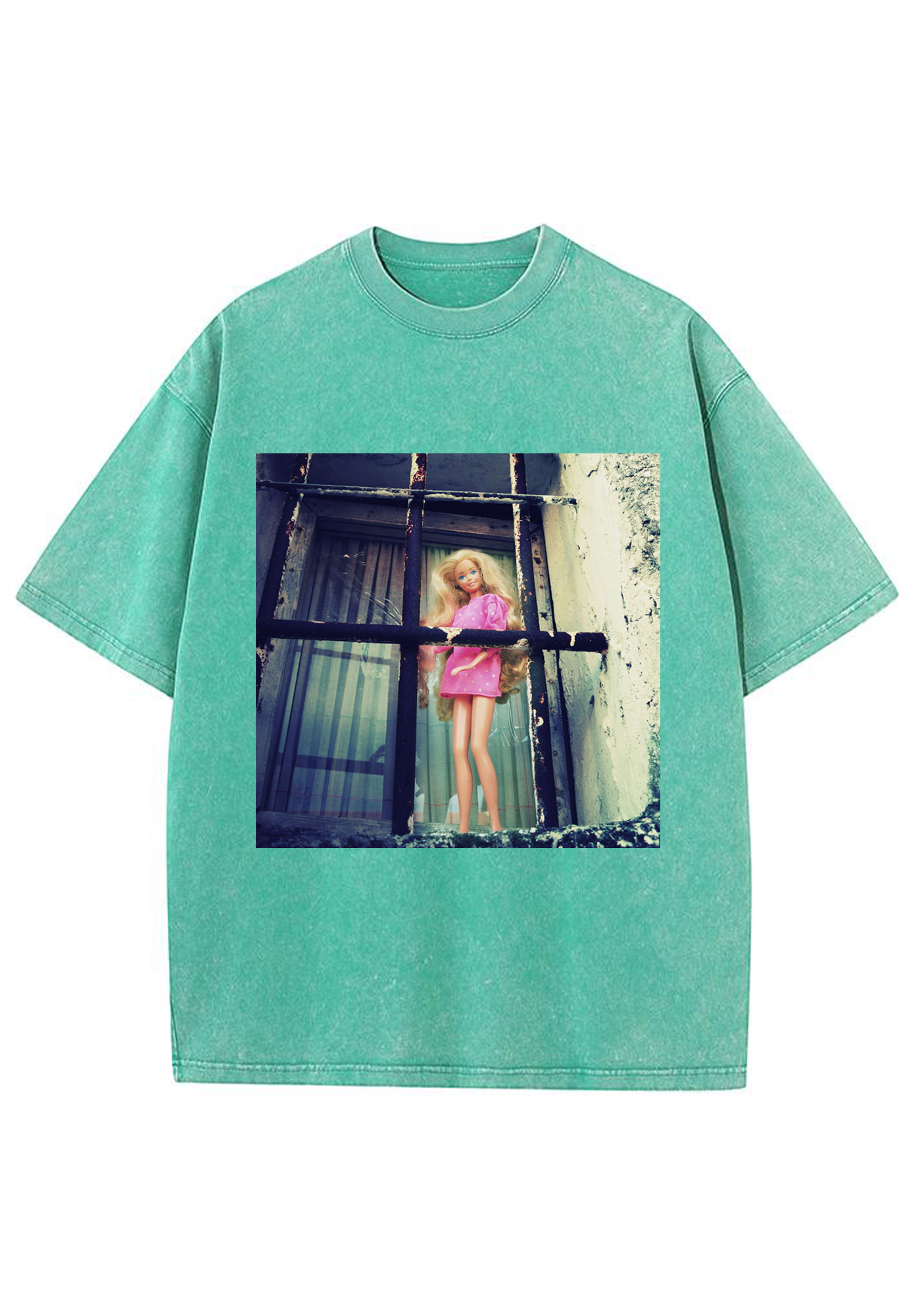 Grunge Prison Barbie Behind Bars Vintage Y2K Washed Tee