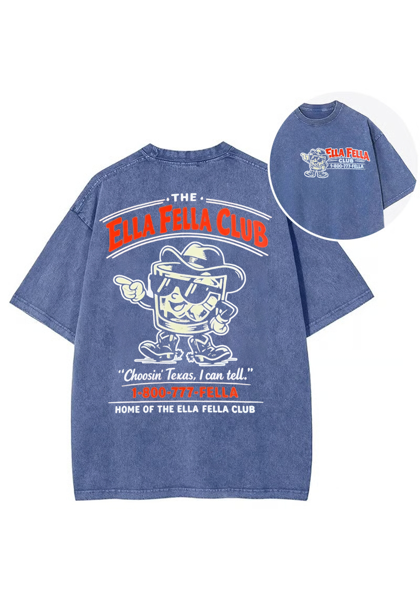 The Ella Fella Club Retro Texas Cartoon Y2K Washed Tee