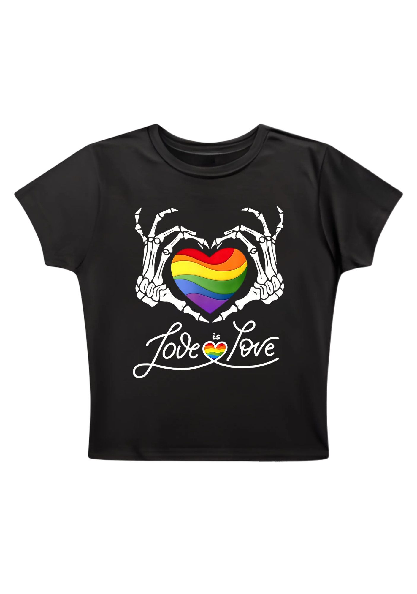 Pride Skeleton Love Y2K Baby Tee