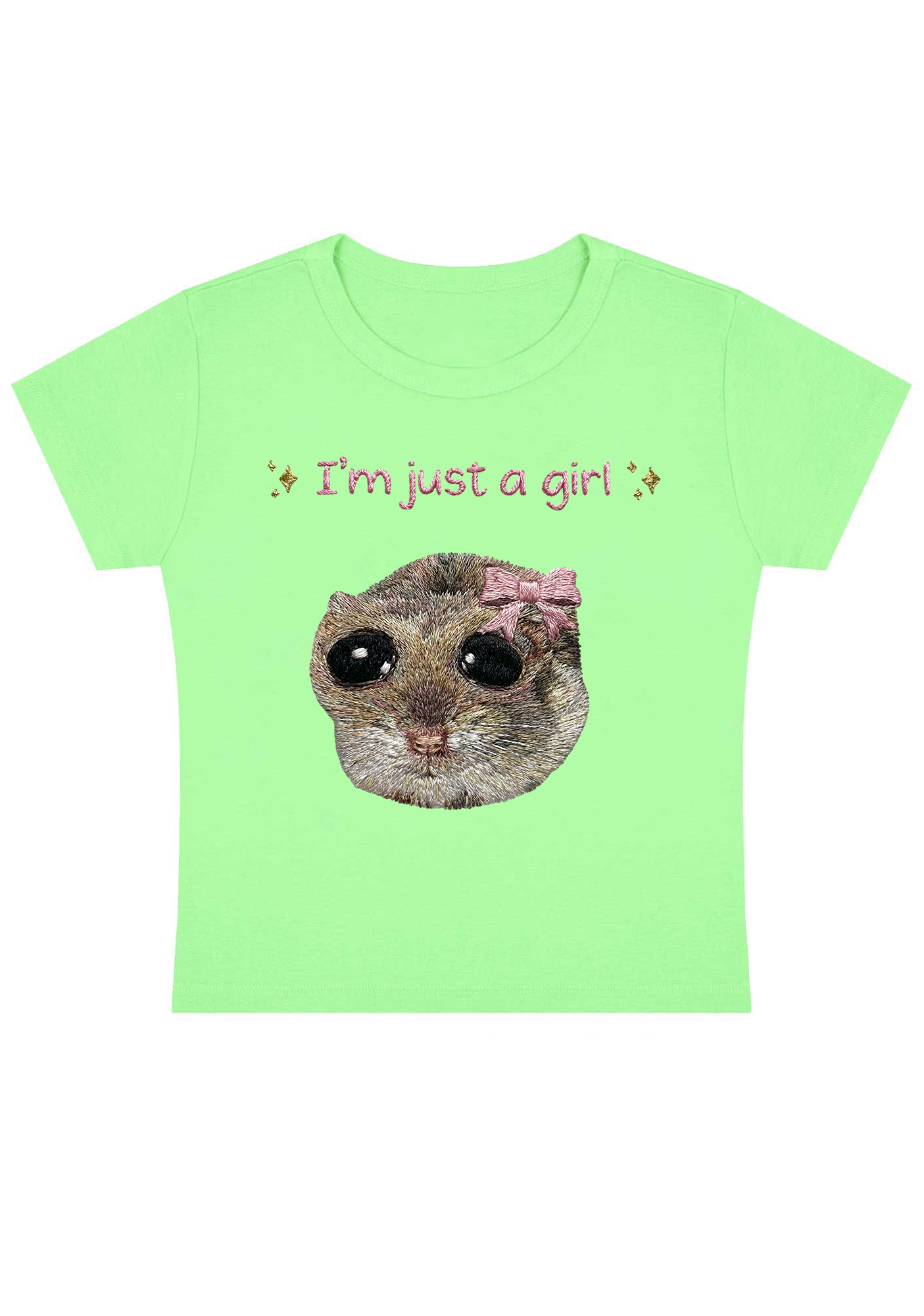 I‘m Just A Girl Embroidery Y2K Baby Tee