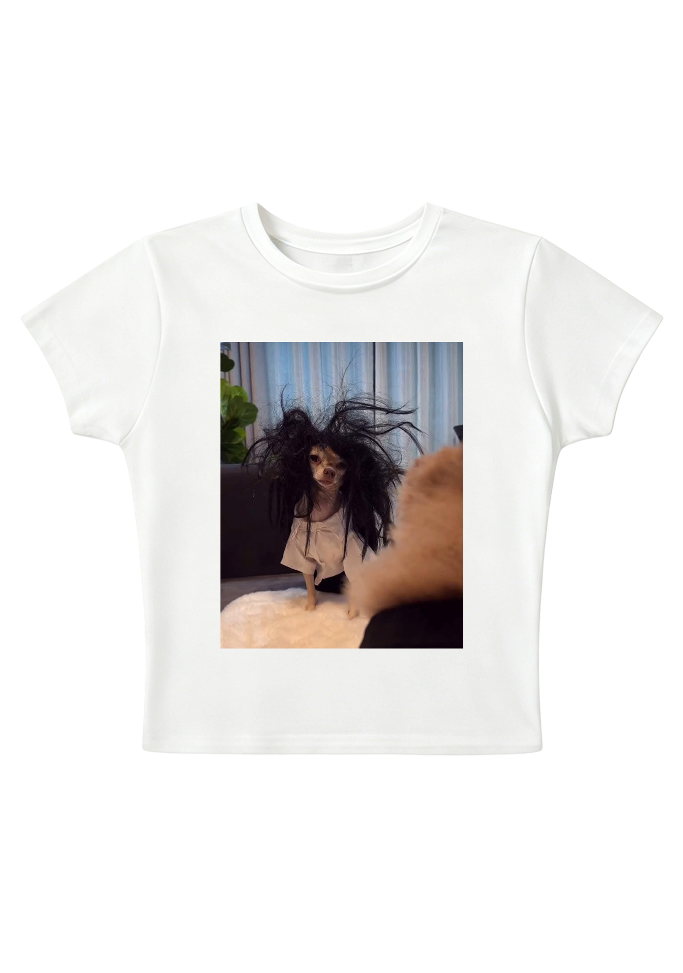 Retro Crazy Hair Chihuahua Meme Y2K Baby Tee