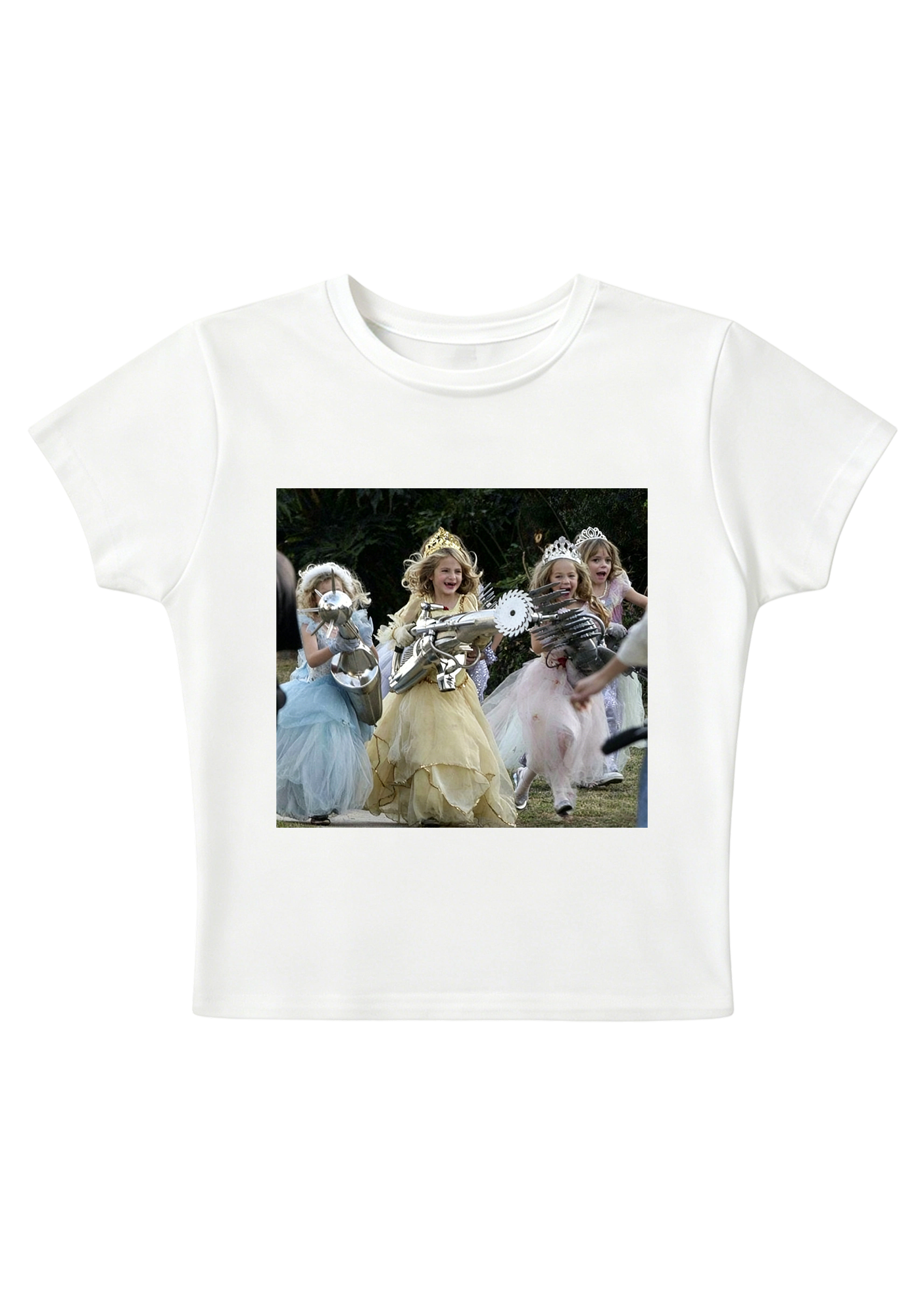 Princess Girls With Giant Weapons Meme Y2K Baby Tee