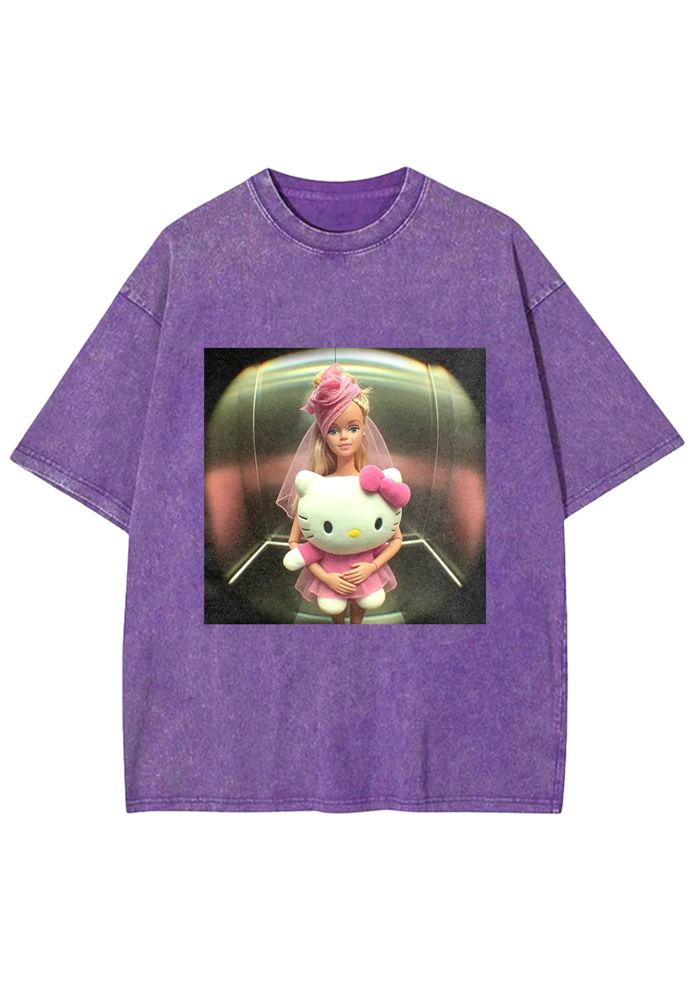 Vintage Barbie X HK Fisheye Print Y2K Washed Tee