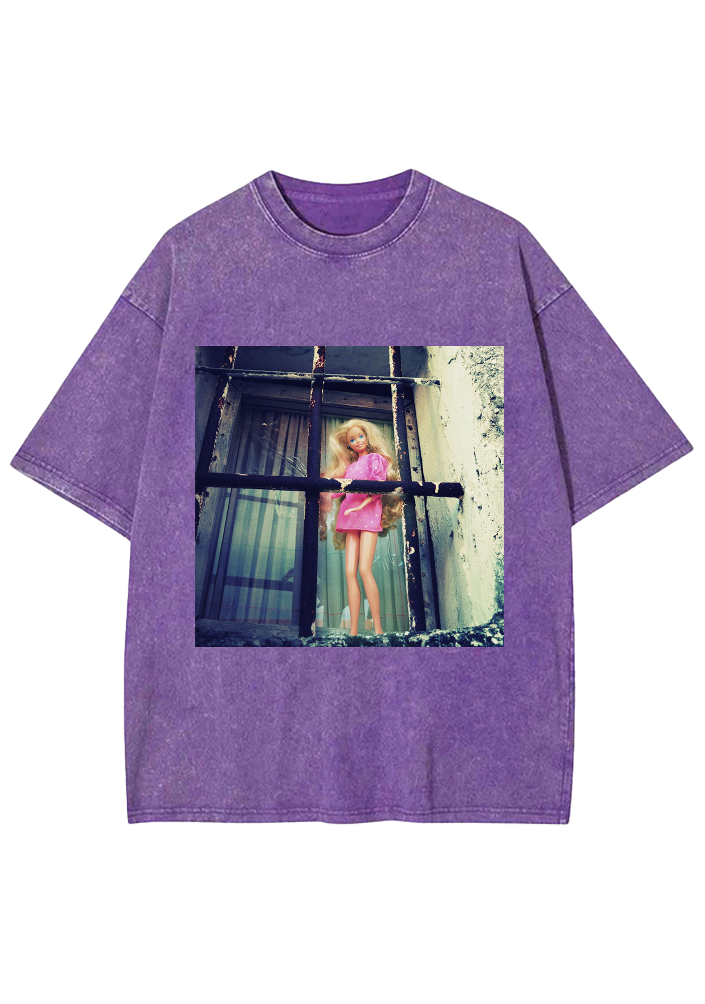 Grunge Prison Barbie Behind Bars Vintage Y2K Washed Tee