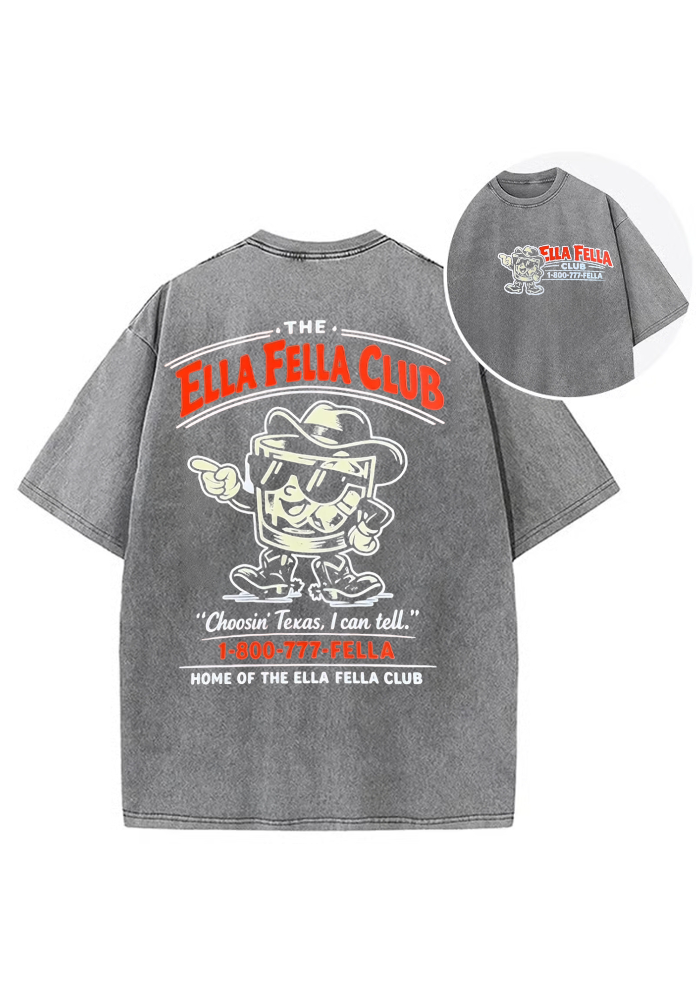 The Ella Fella Club Retro Texas Cartoon Y2K Washed Tee