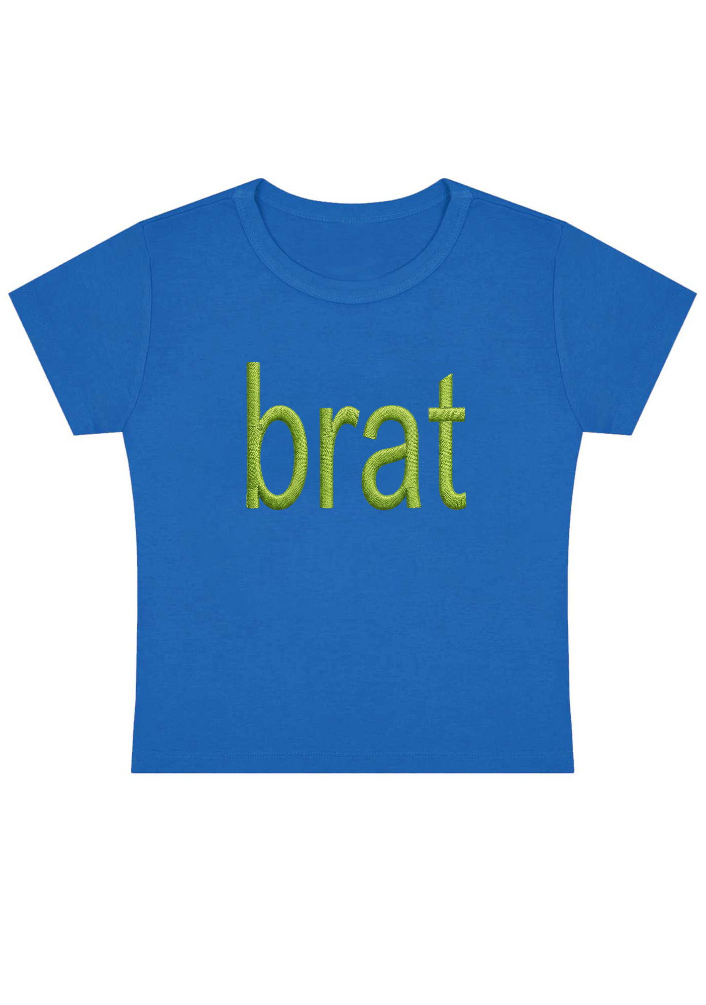 Embroidery Green Brat Y2K Baby Tee