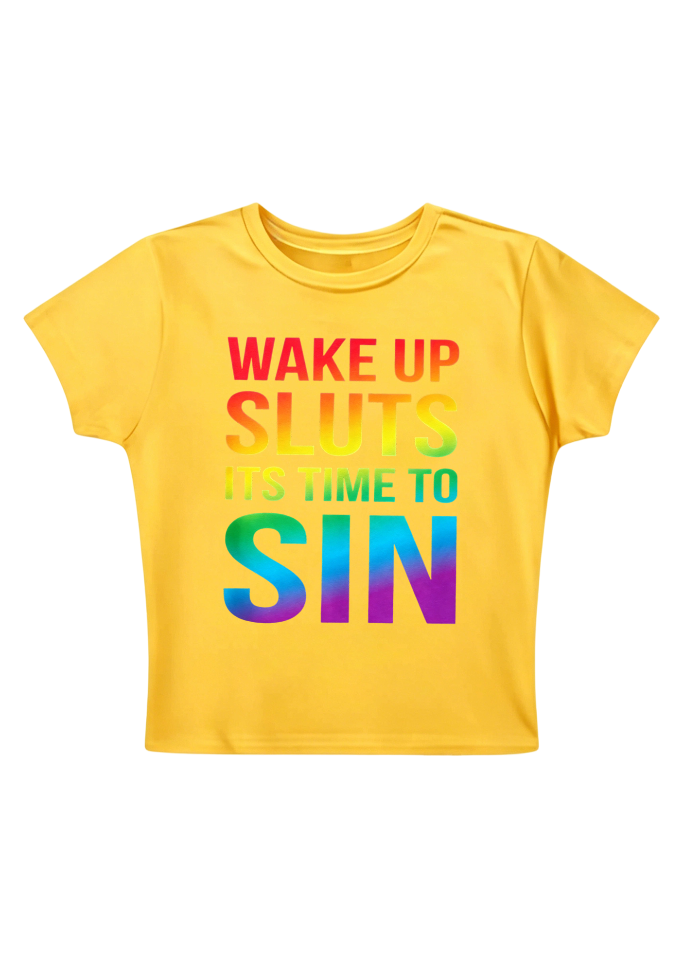 Wake Up Sluts Its Time To Sin Y2K Baby Tee
