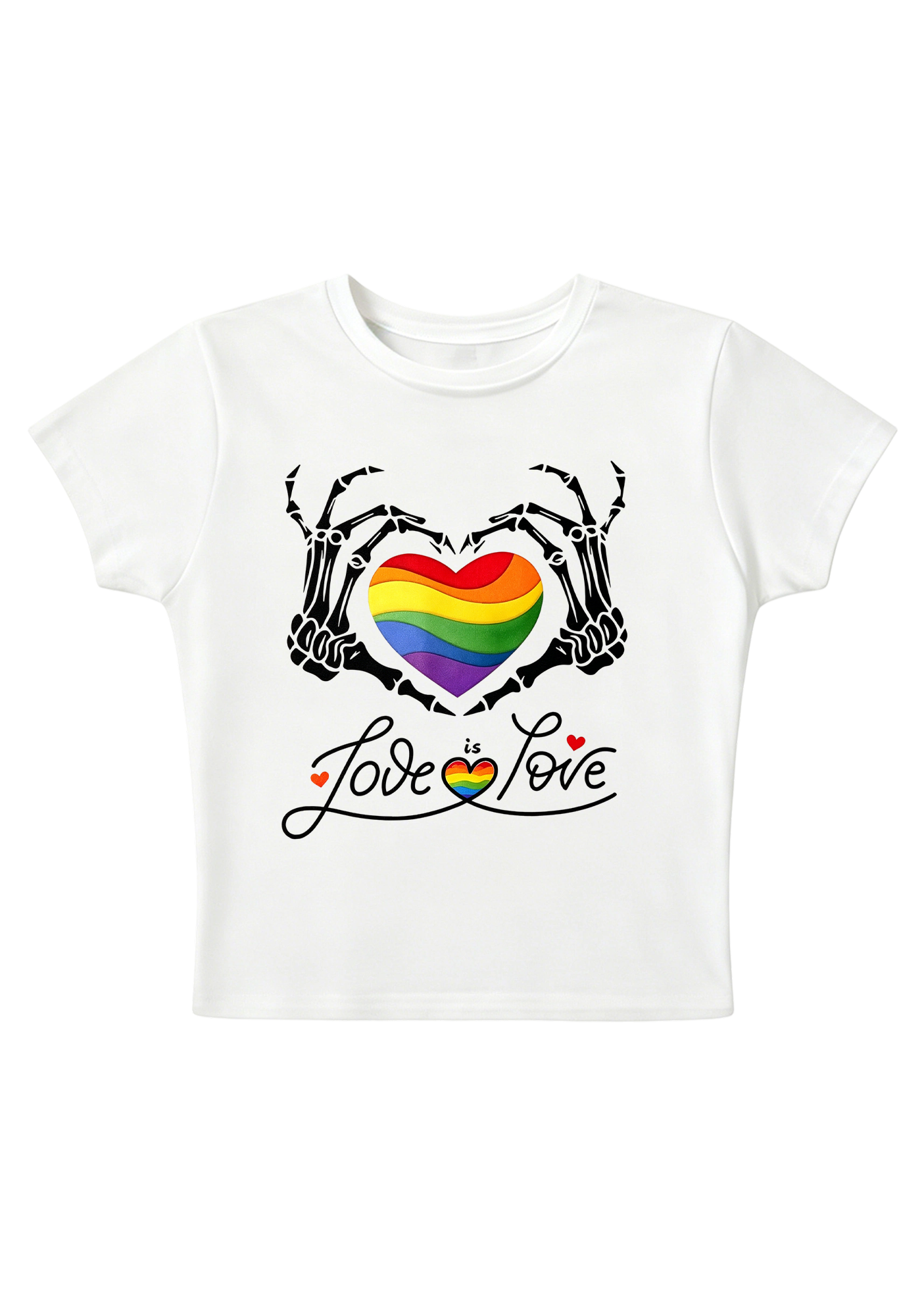 Pride Skeleton Love Y2K Baby Tee