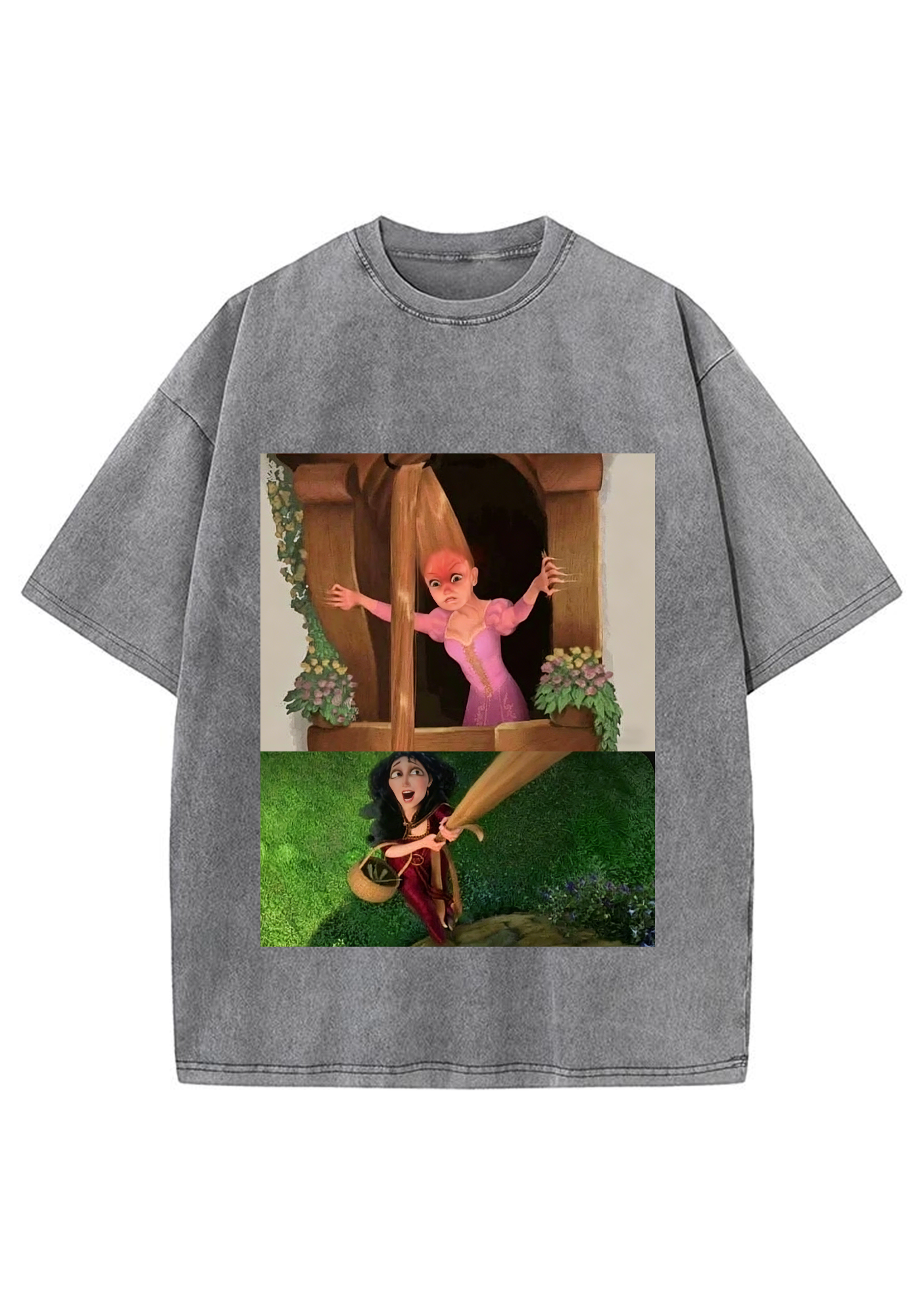 Tangled Rapunzel vs Mother Gothel Meme Washed Tee