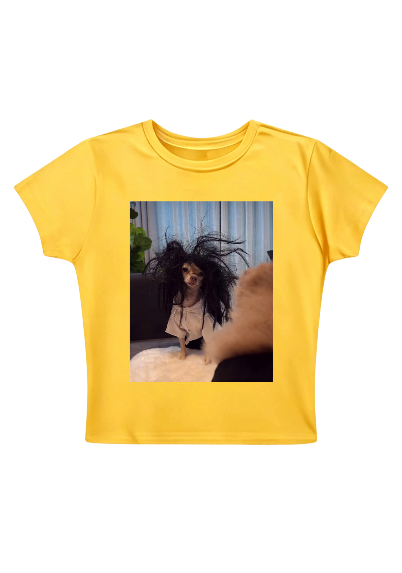 Retro Crazy Hair Chihuahua Meme Y2K Baby Tee