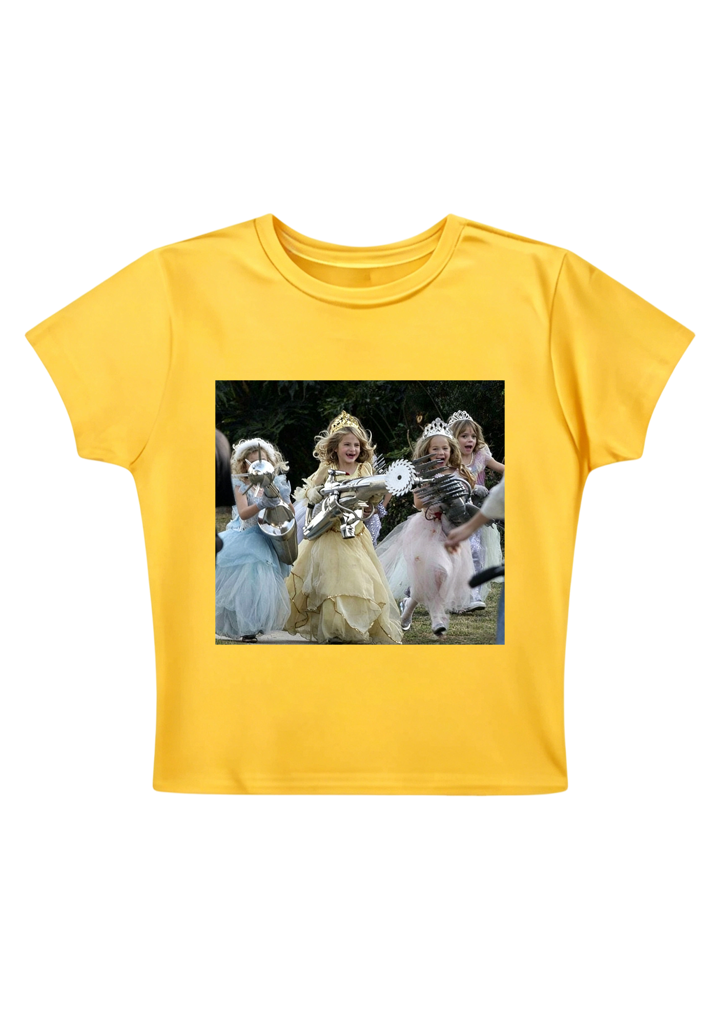 Princess Girls With Giant Weapons Meme Y2K Baby Tee