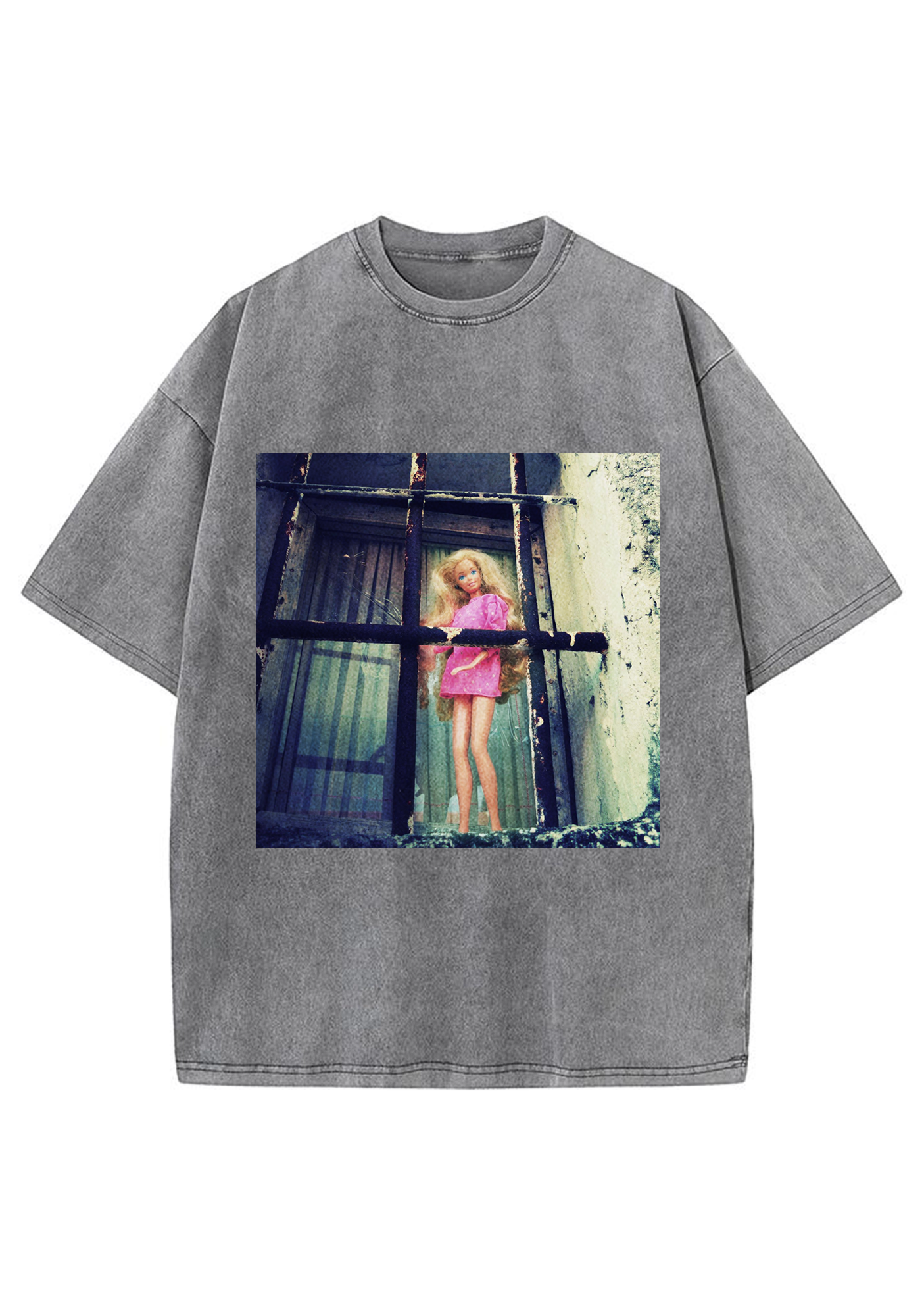 Grunge Prison Barbie Behind Bars Vintage Y2K Washed Tee