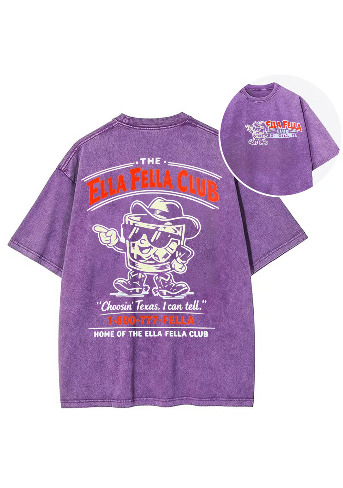 The Ella Fella Club Retro Texas Cartoon Y2K Washed Tee