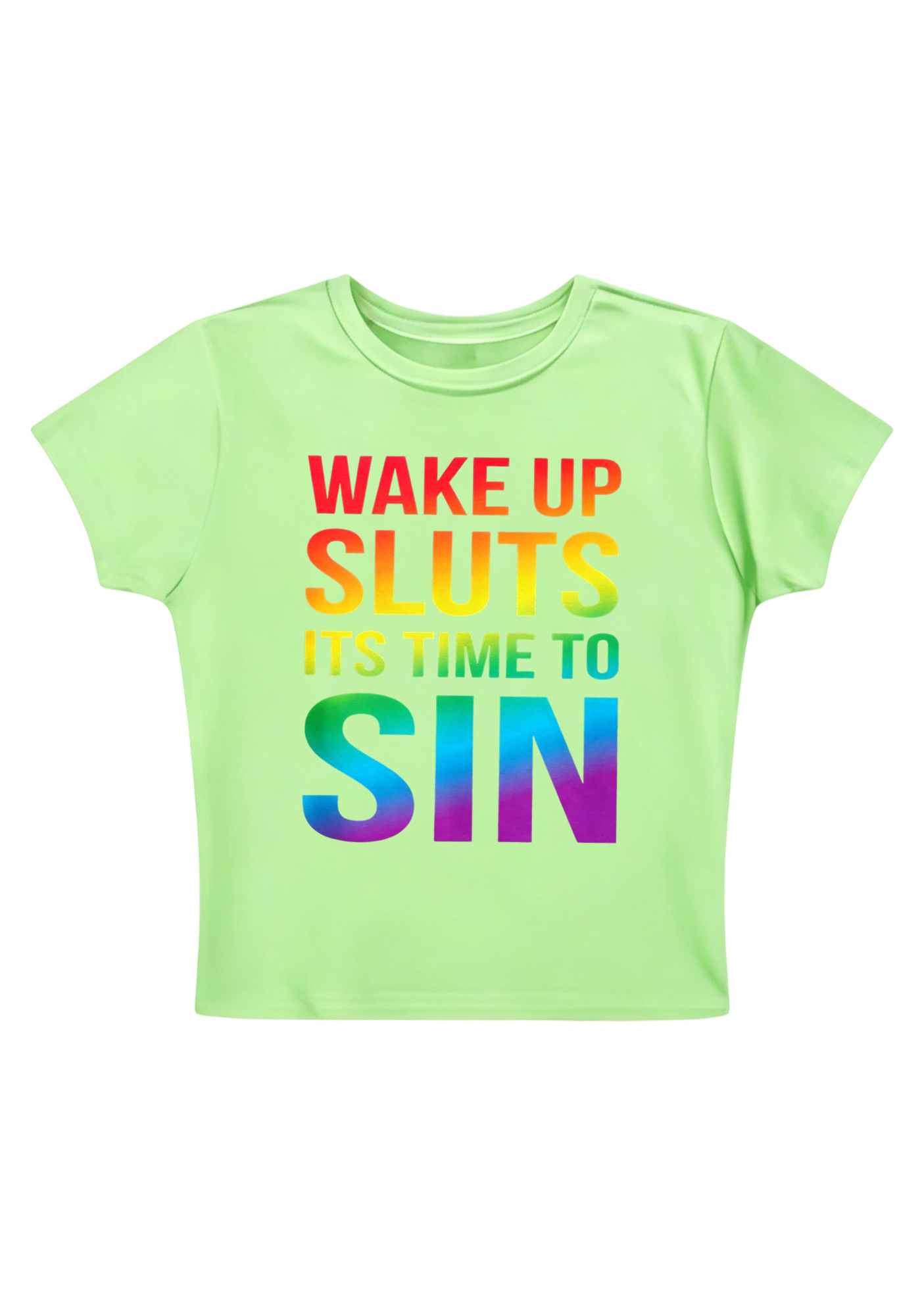 Wake Up Sluts Its Time To Sin Y2K Baby Tee