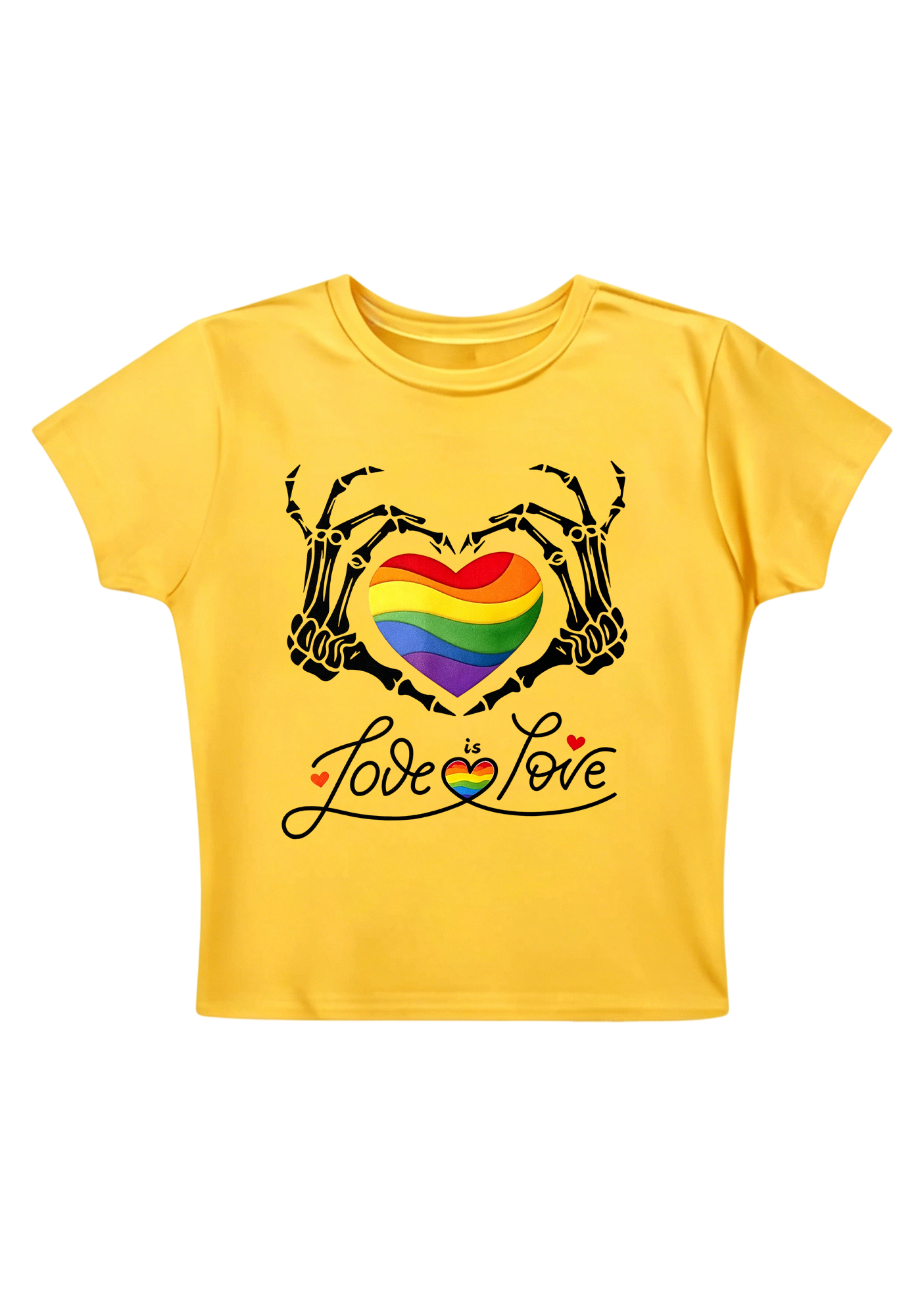 Pride Skeleton Love Y2K Baby Tee