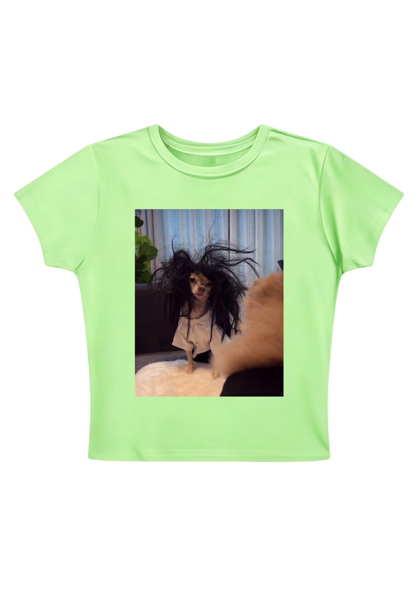 Retro Crazy Hair Chihuahua Meme Y2K Baby Tee