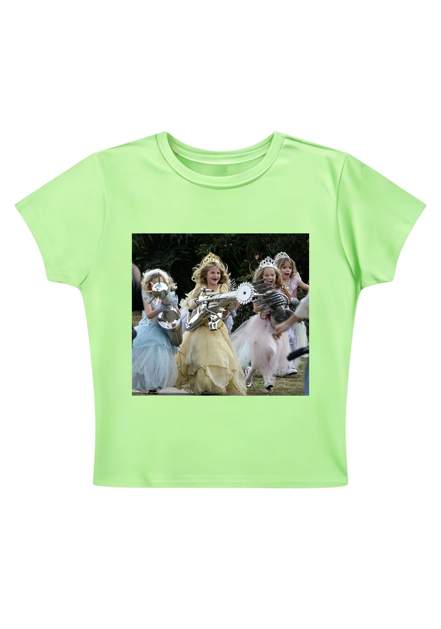 Princess Girls With Giant Weapons Meme Y2K Baby Tee