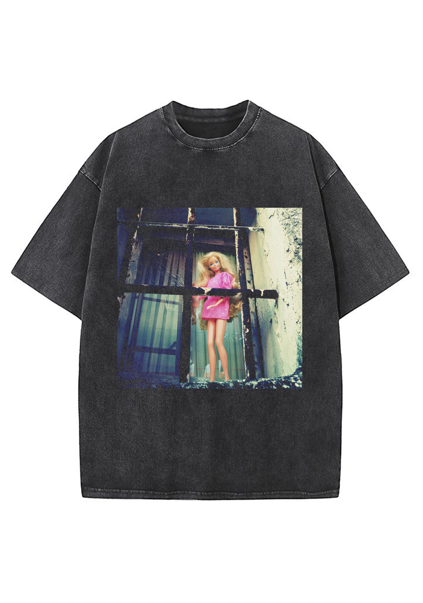 Grunge Prison Barbie Behind Bars Vintage Y2K Washed Tee