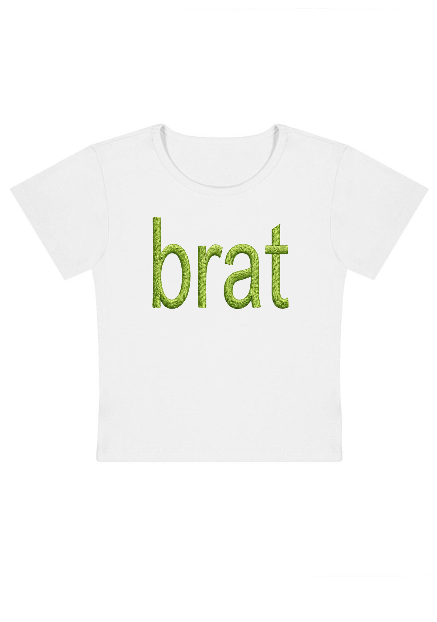 Embroidery Green Brat Y2K Baby Tee