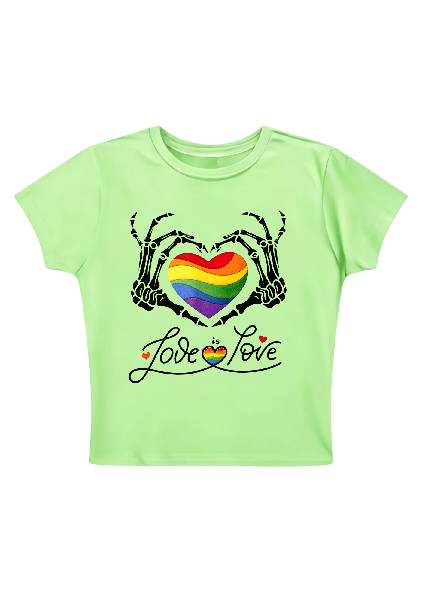Pride Skeleton Love Y2K Baby Tee