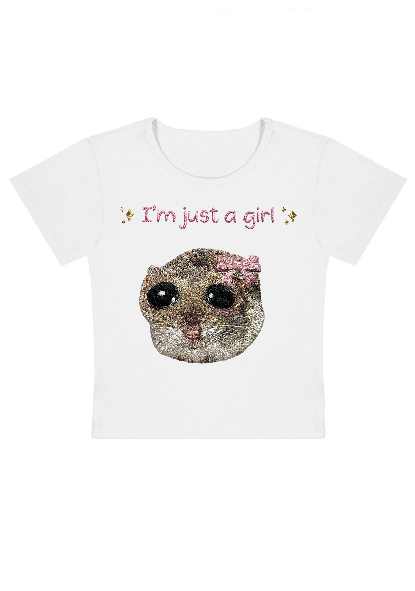 I‘m Just A Girl Embroidery Y2K Baby Tee