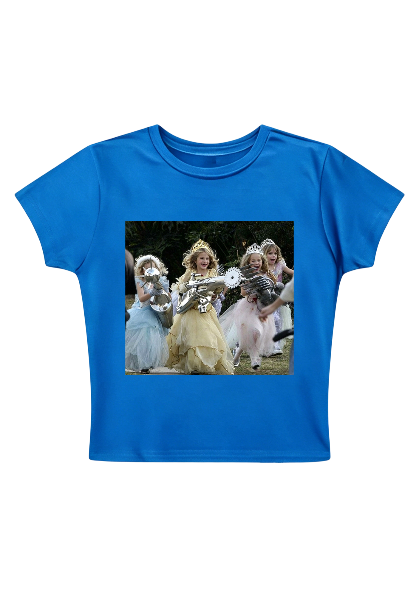 Princess Girls With Giant Weapons Meme Y2K Baby Tee