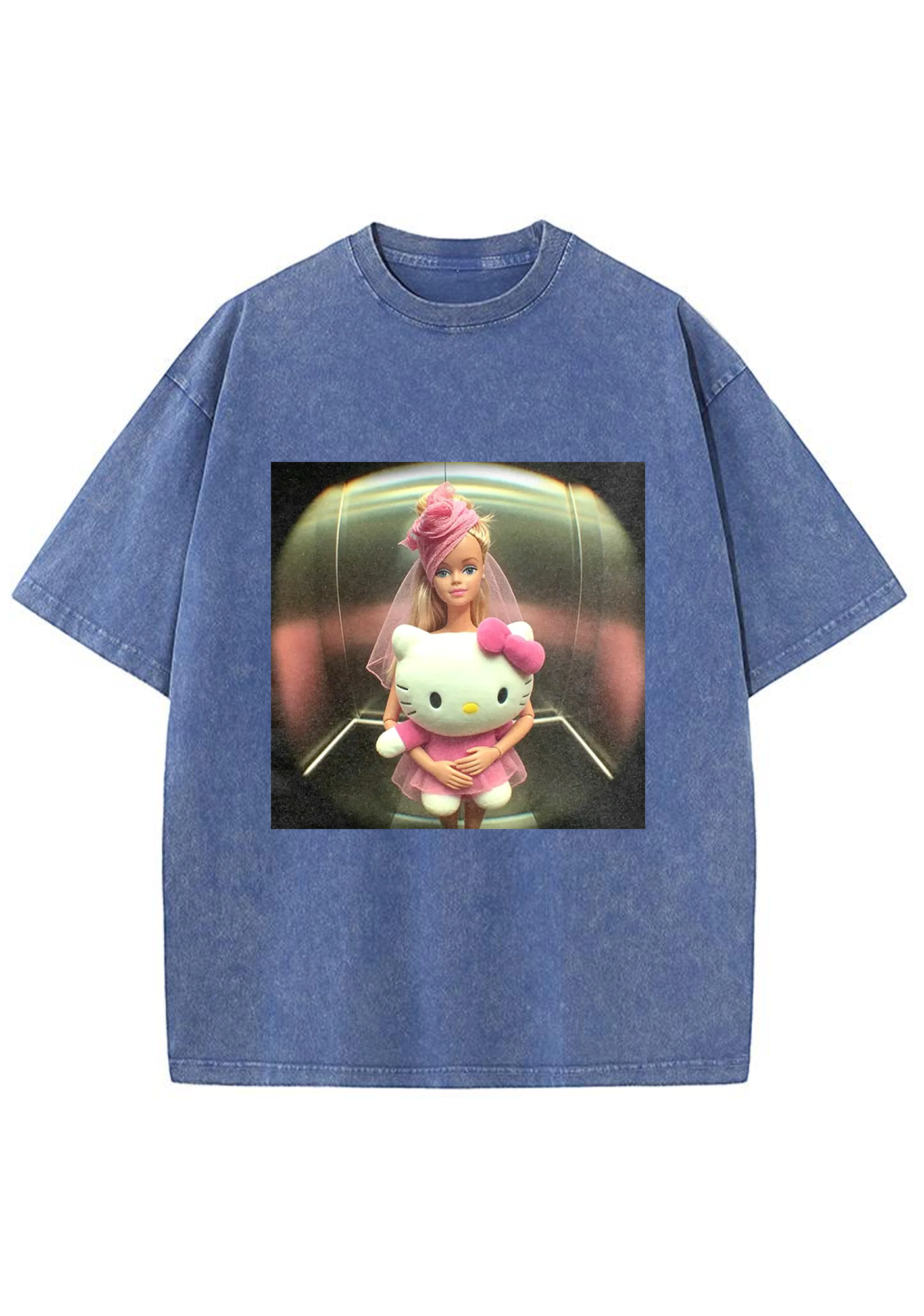 Vintage Barbie X HK Fisheye Print Y2K Washed Tee
