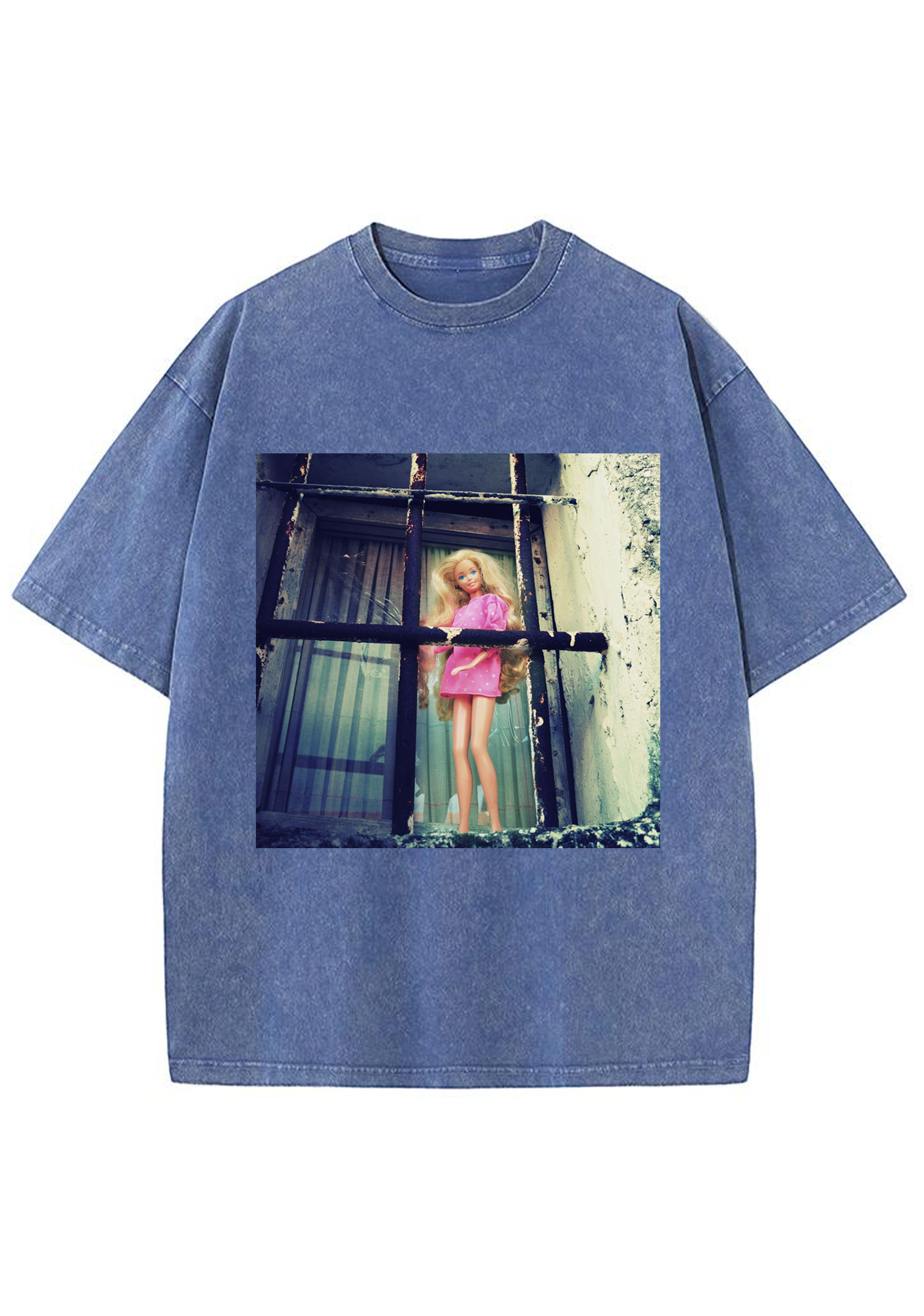Grunge Prison Barbie Behind Bars Vintage Y2K Washed Tee