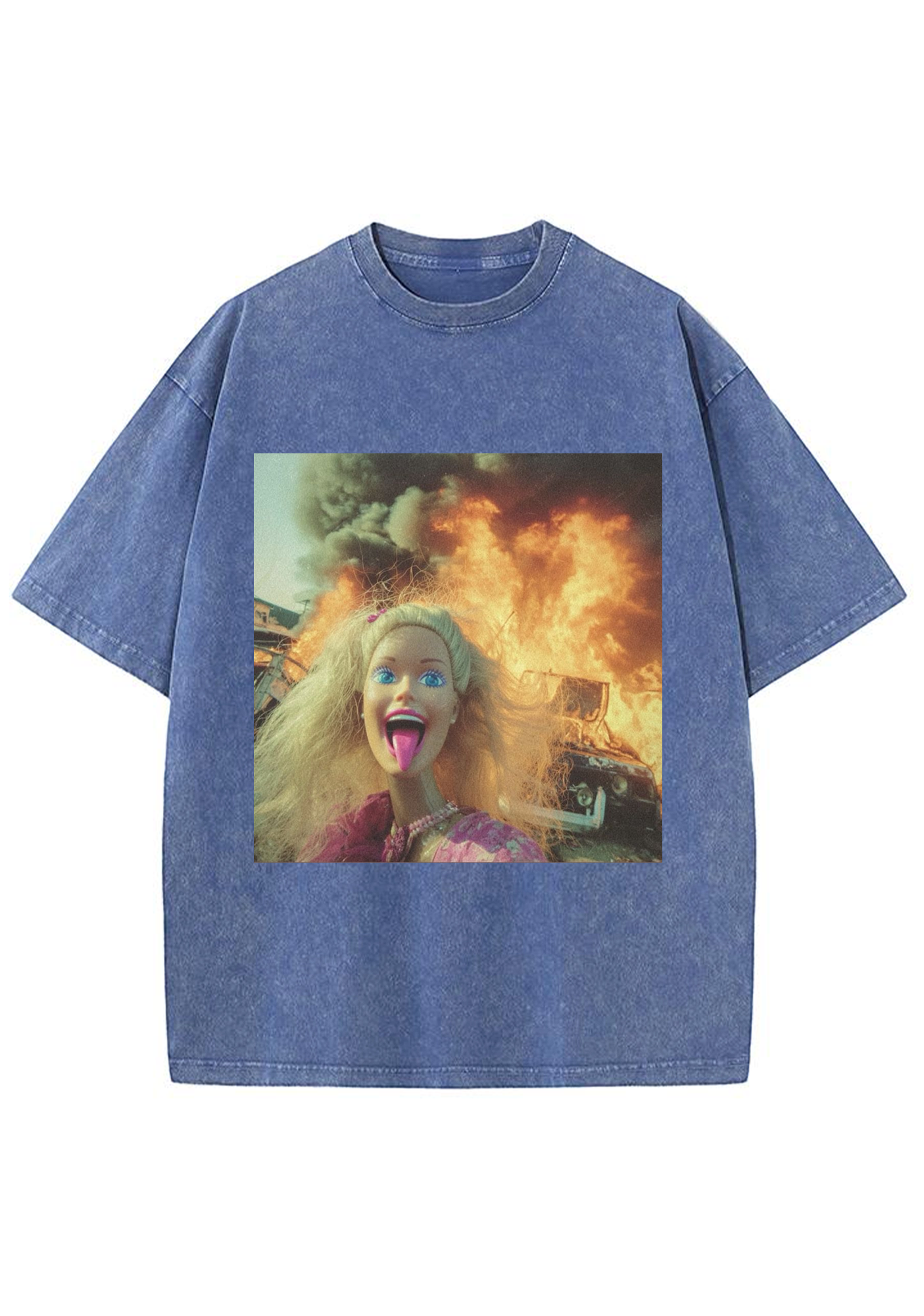 Fire Disaster Barbie Y2K Washed Tee