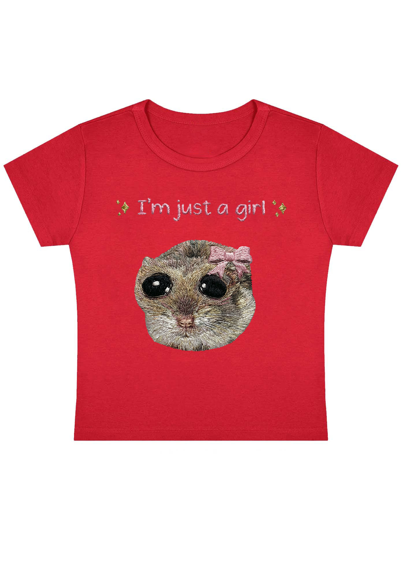 I‘m Just A Girl Embroidery Y2K Baby Tee