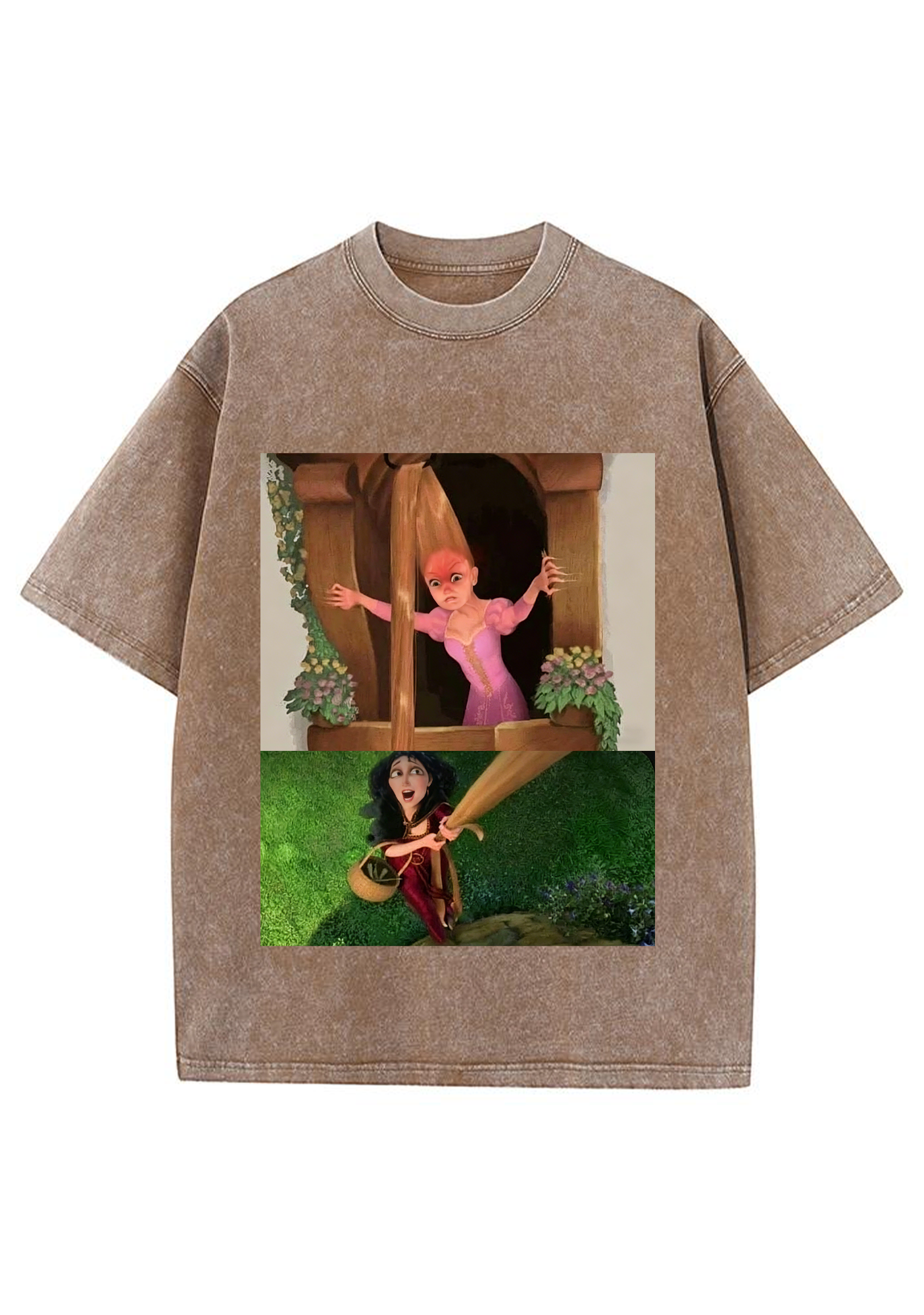 Tangled Rapunzel vs Mother Gothel Meme Washed Tee