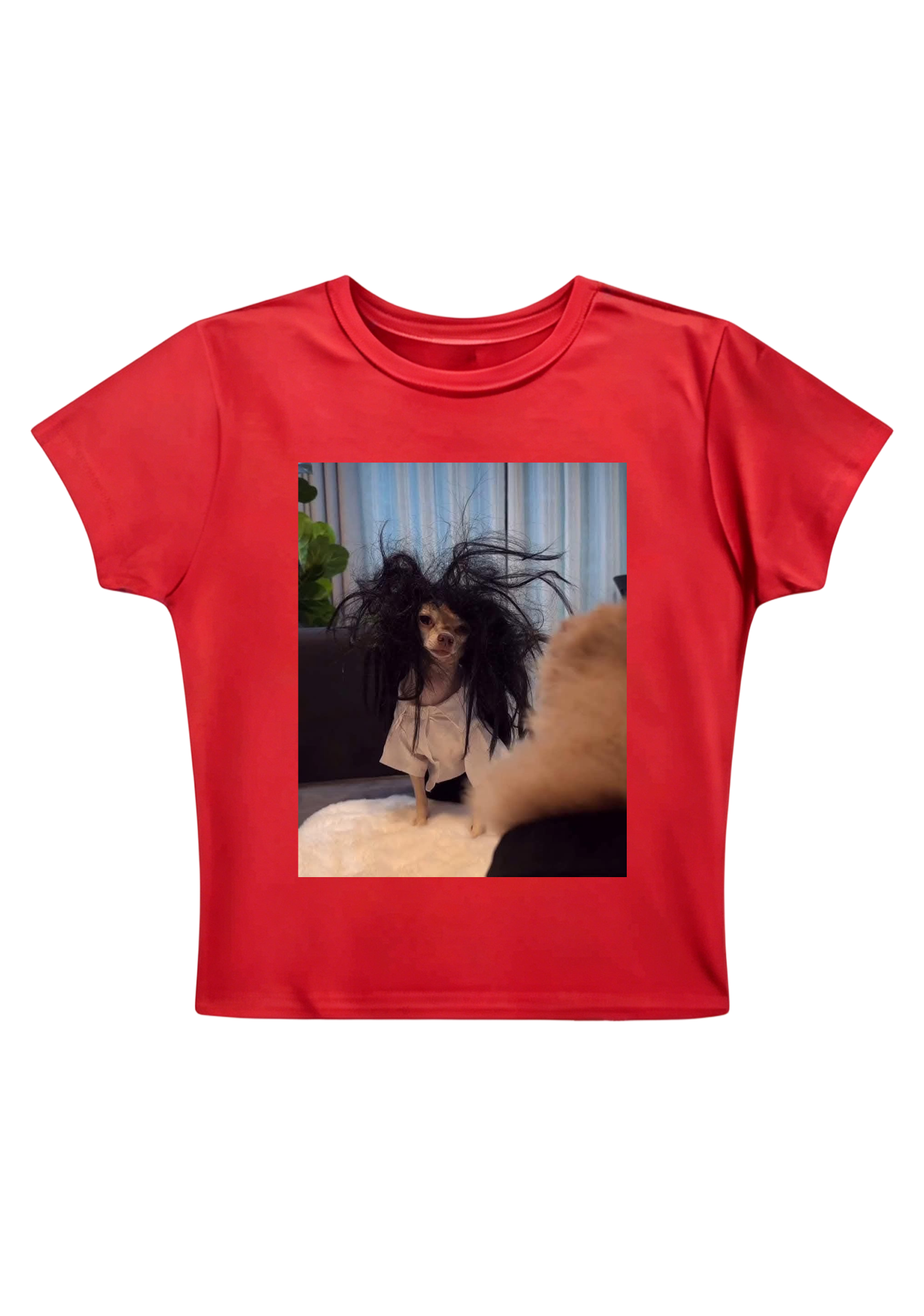 Retro Crazy Hair Chihuahua Meme Y2K Baby Tee