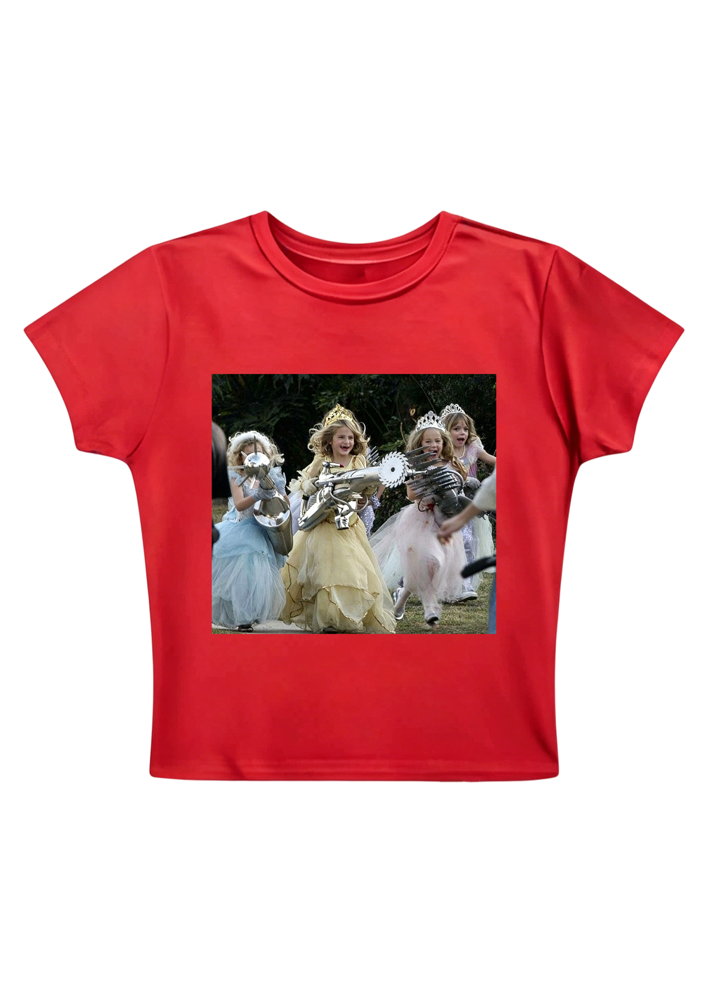 Princess Girls With Giant Weapons Meme Y2K Baby Tee
