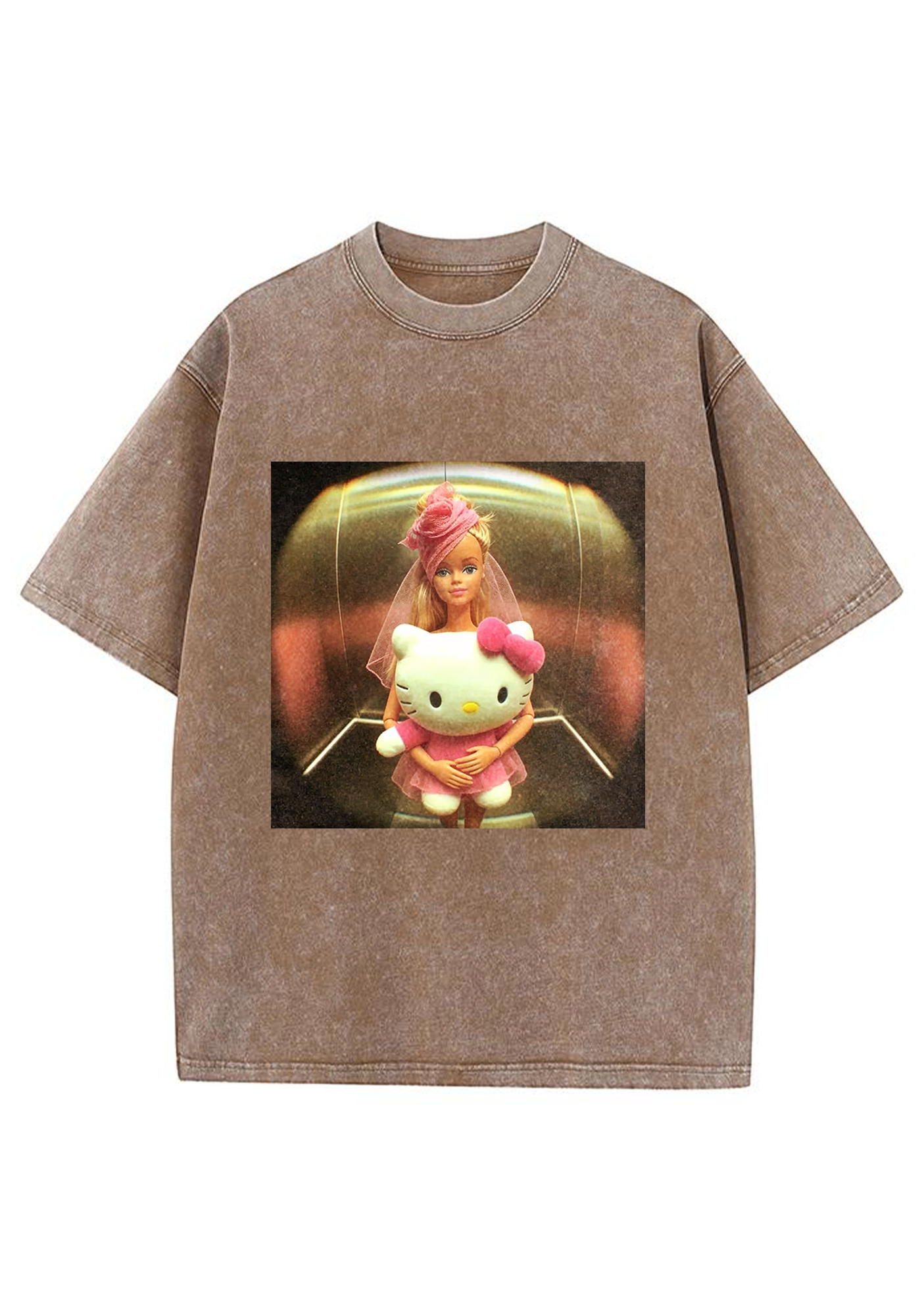 Vintage Barbie X HK Fisheye Print Y2K Washed Tee