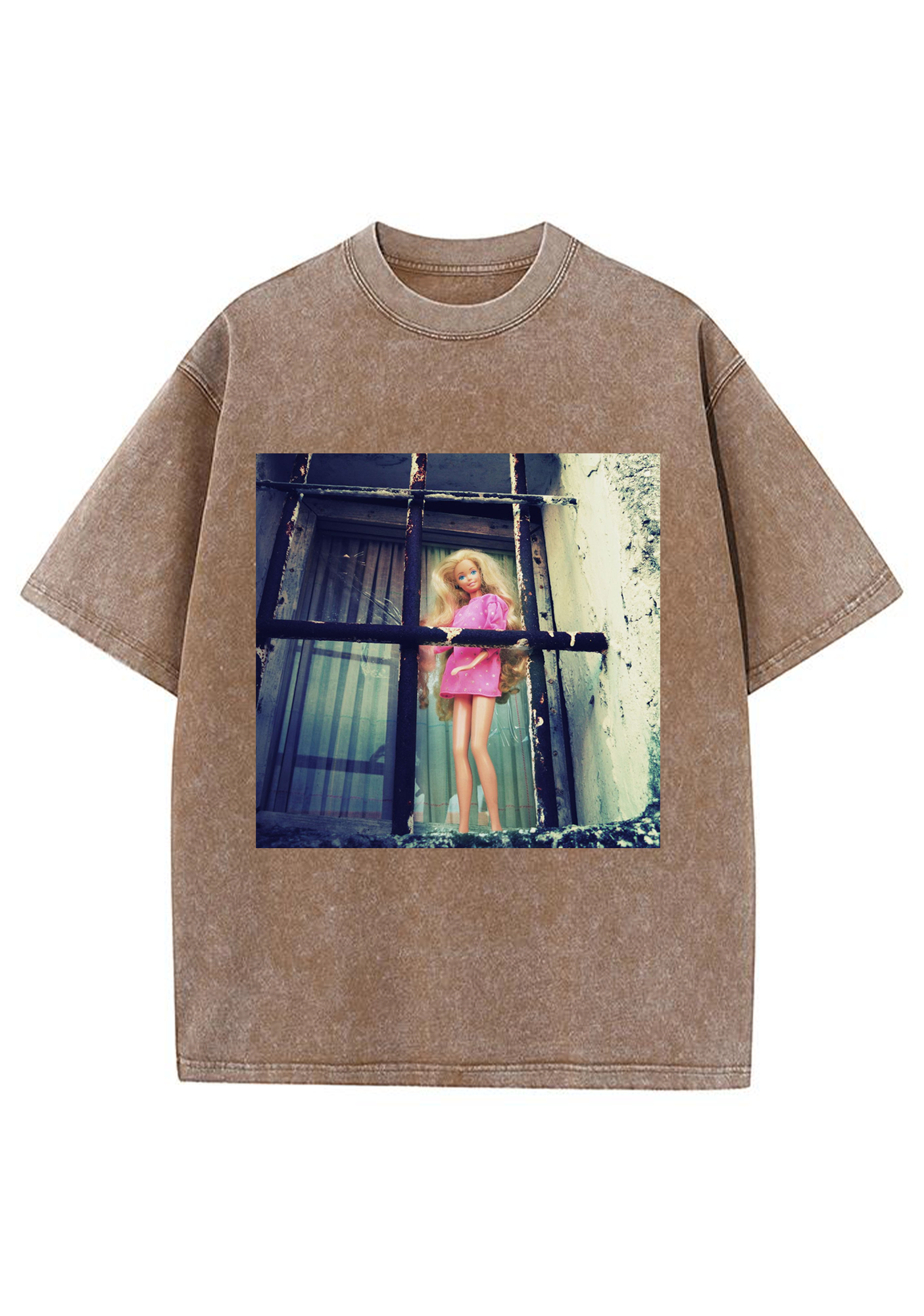 Grunge Prison Barbie Behind Bars Vintage Y2K Washed Tee
