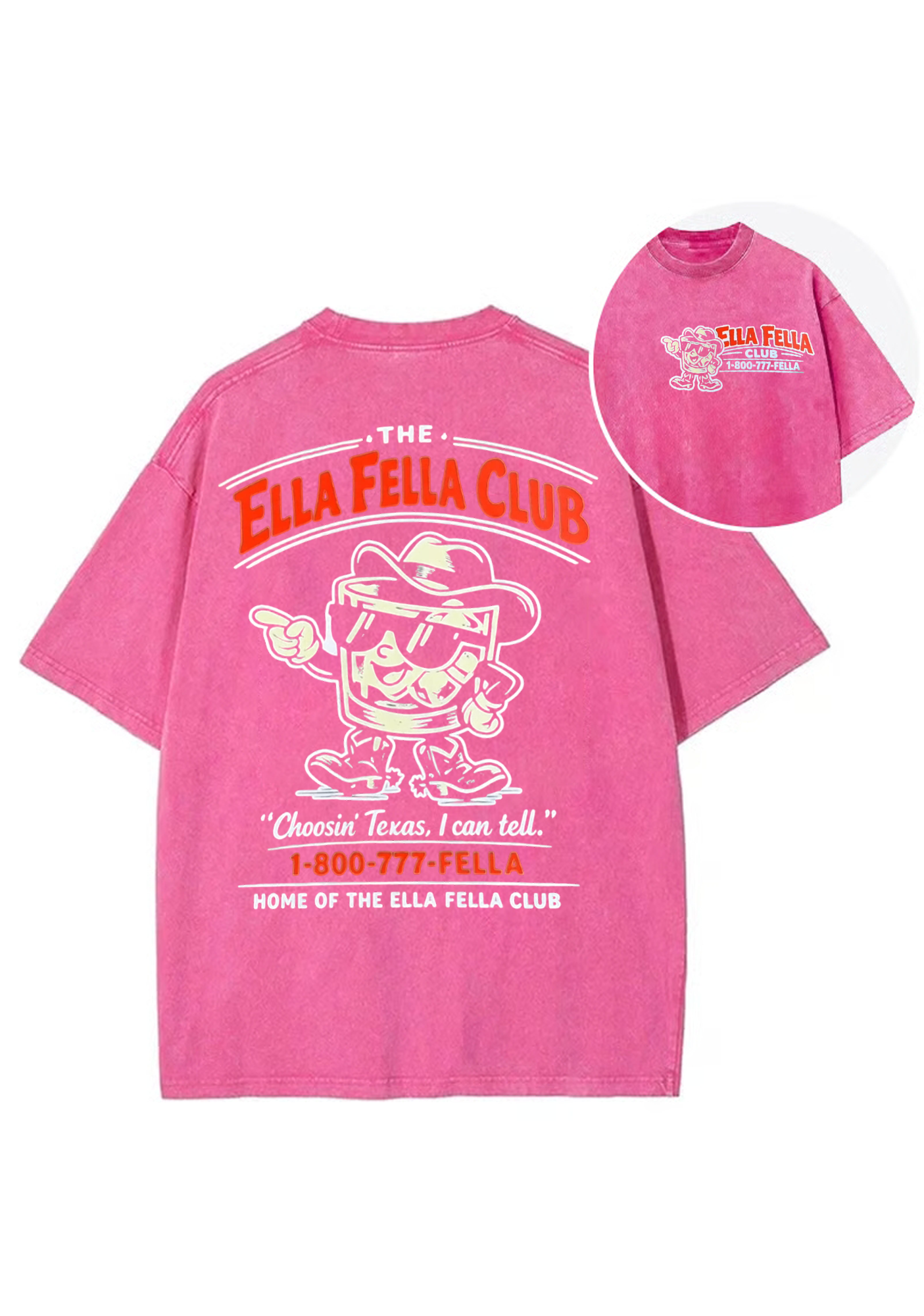 The Ella Fella Club Retro Texas Cartoon Y2K Washed Tee