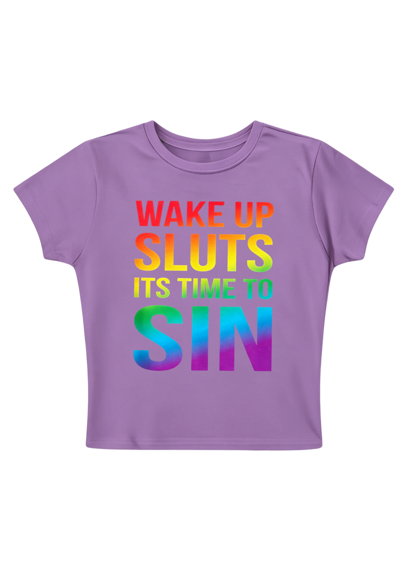 Wake Up Sluts Its Time To Sin Y2K Baby Tee